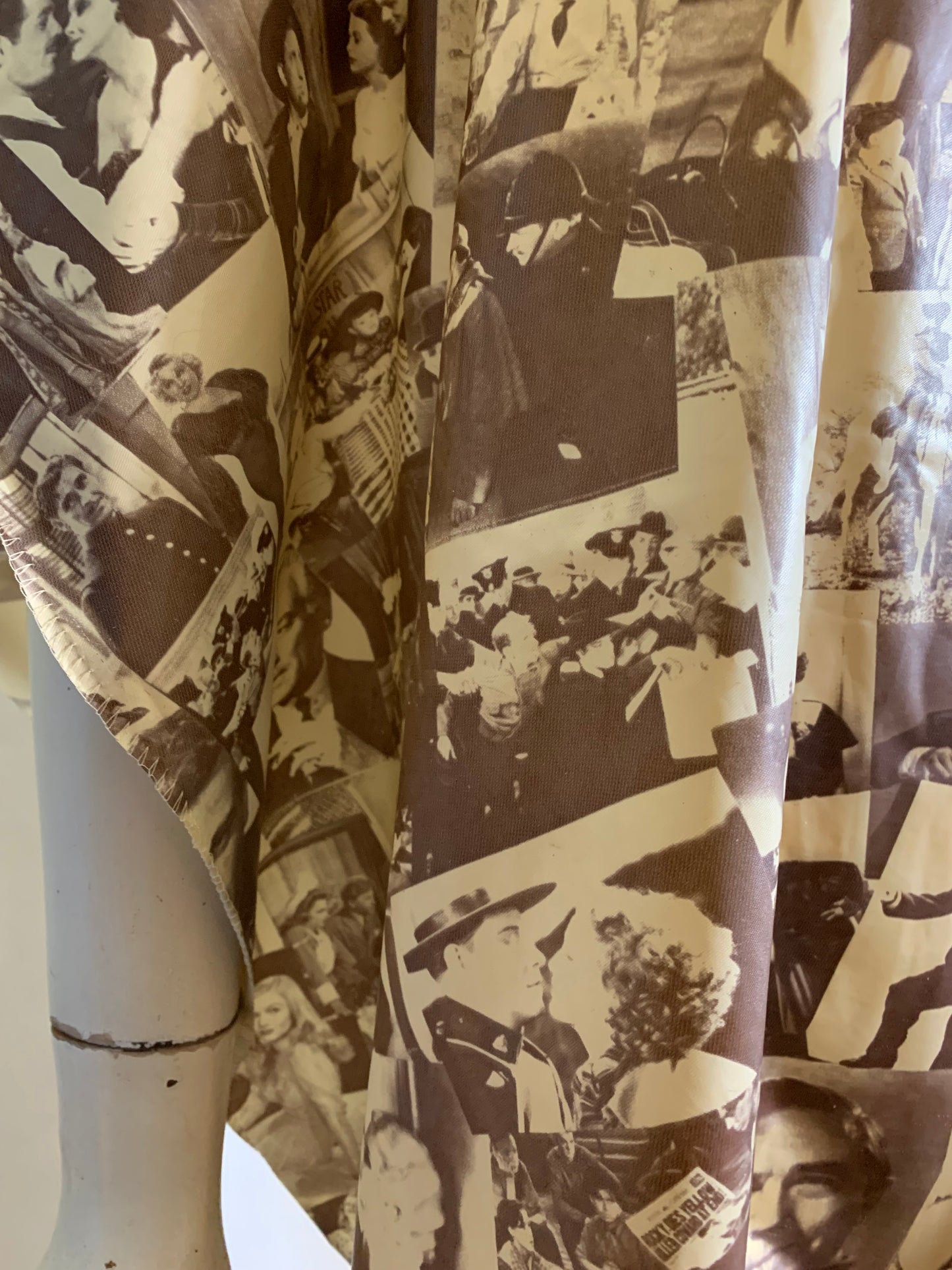 Golden Age of Hollywood Silver Screen Stars Photo Print Vinyl Beauticians Cape circa 1970s