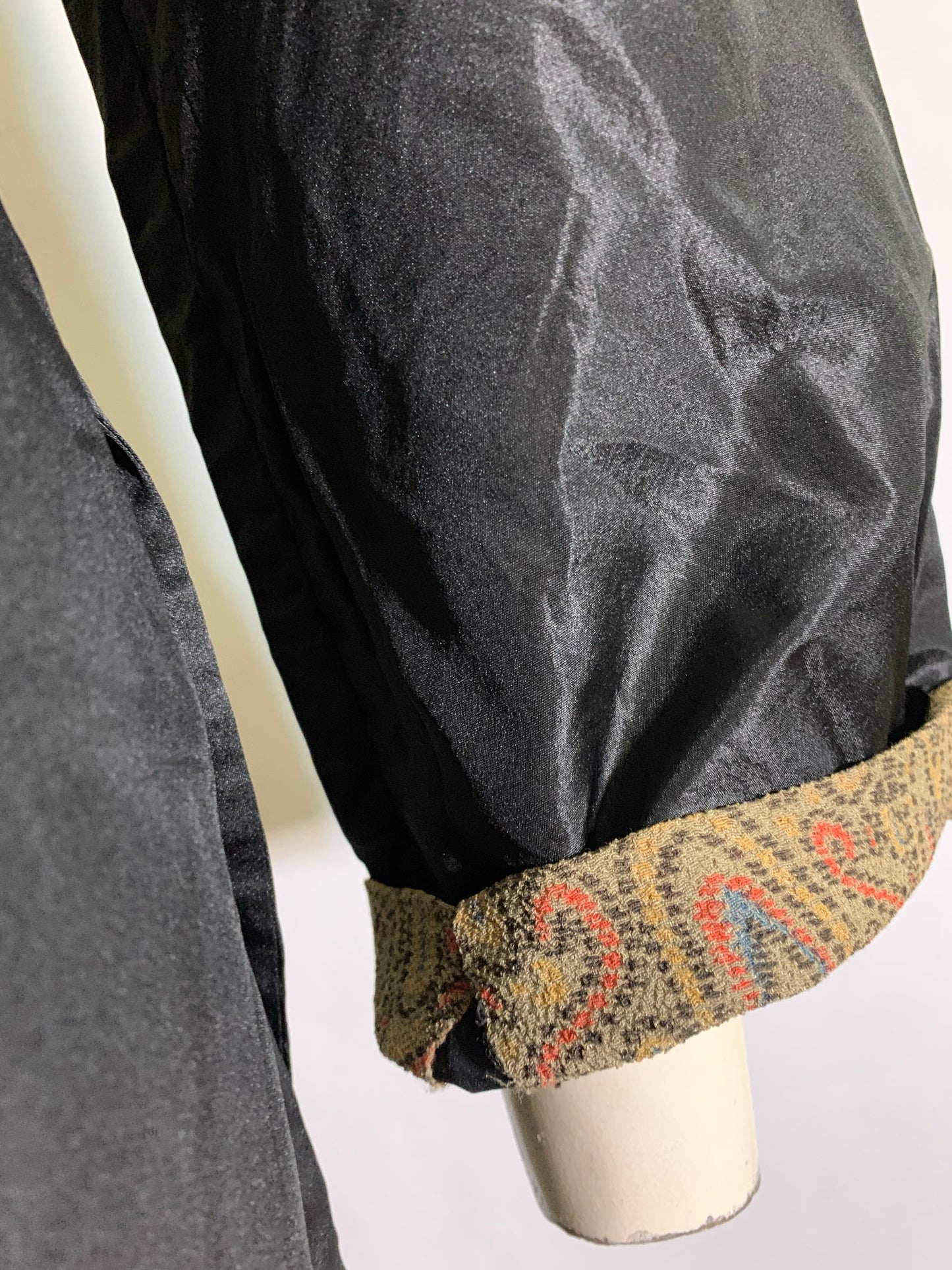 Black Weighted Silk Dress with Arts and Crafts Details circa 1910s