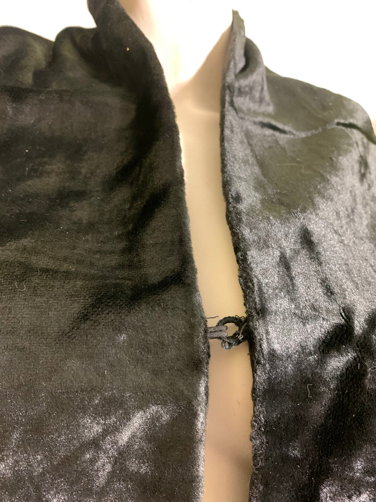 Black Velvet Shawl Scarf or Wrap circa 1890s