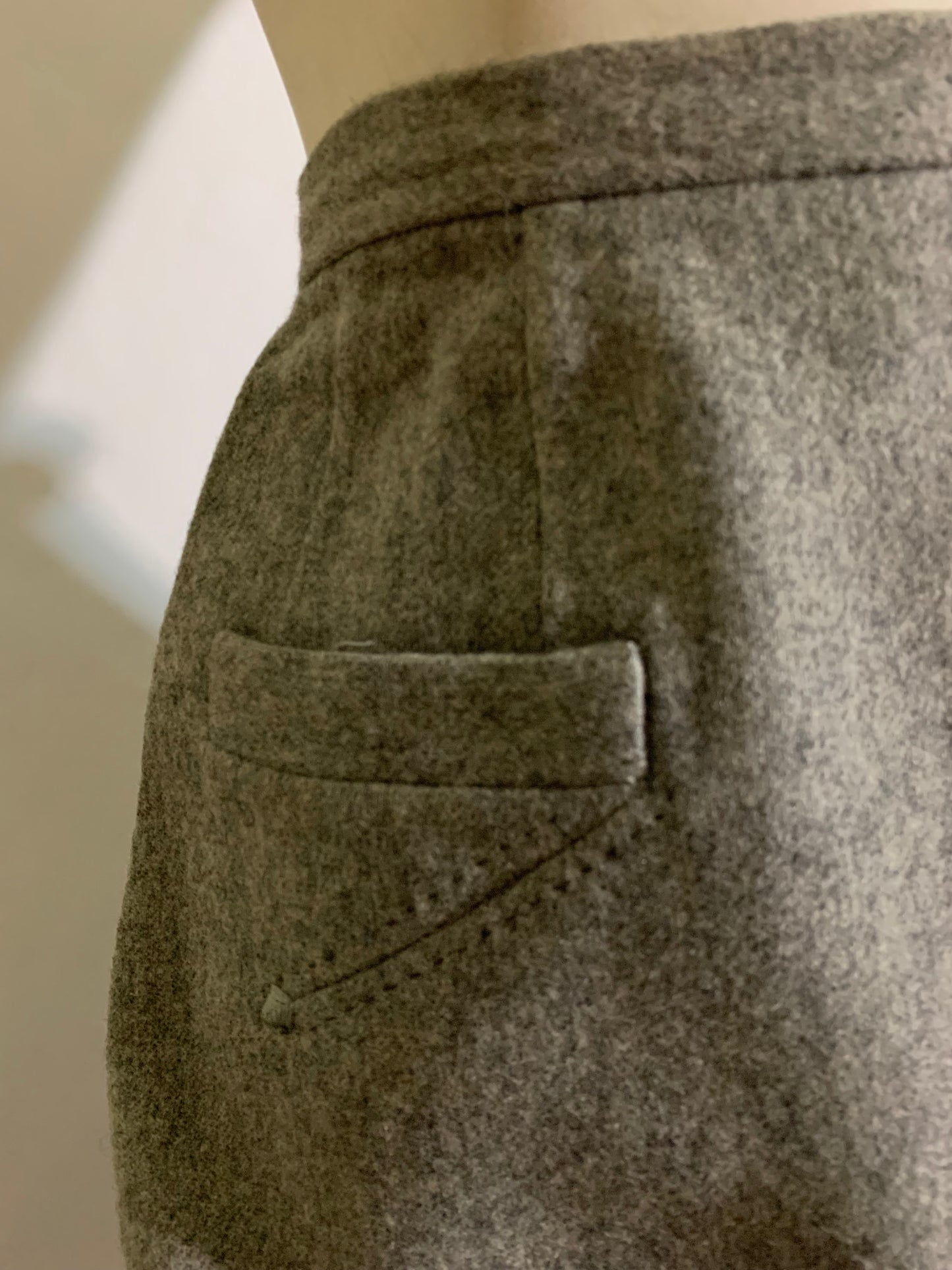 Grey Wool Pencil Skirt circa 1960s