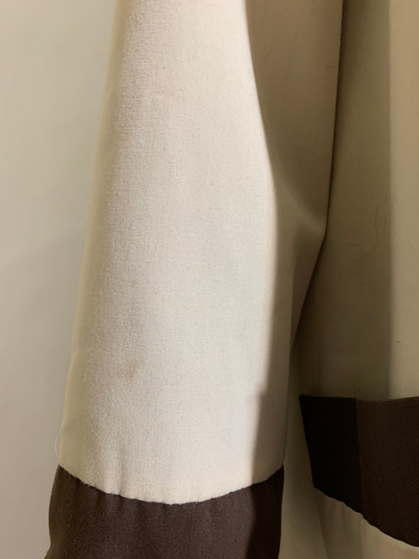 Chic High Collar Cocoa and Tan Poplin Spring or Fall Coat circa 1960s