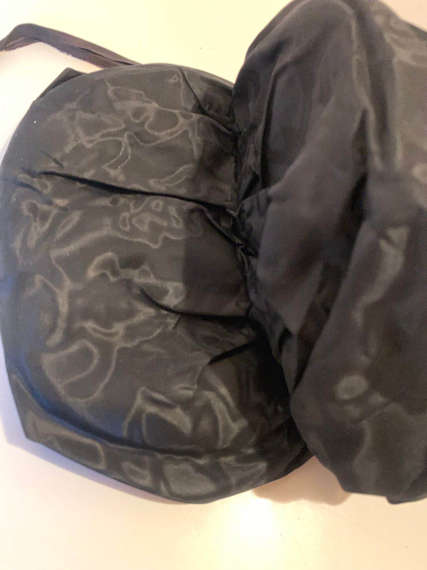 Black Silk Moire Taffeta Bustle Pad Bump circa 1890s