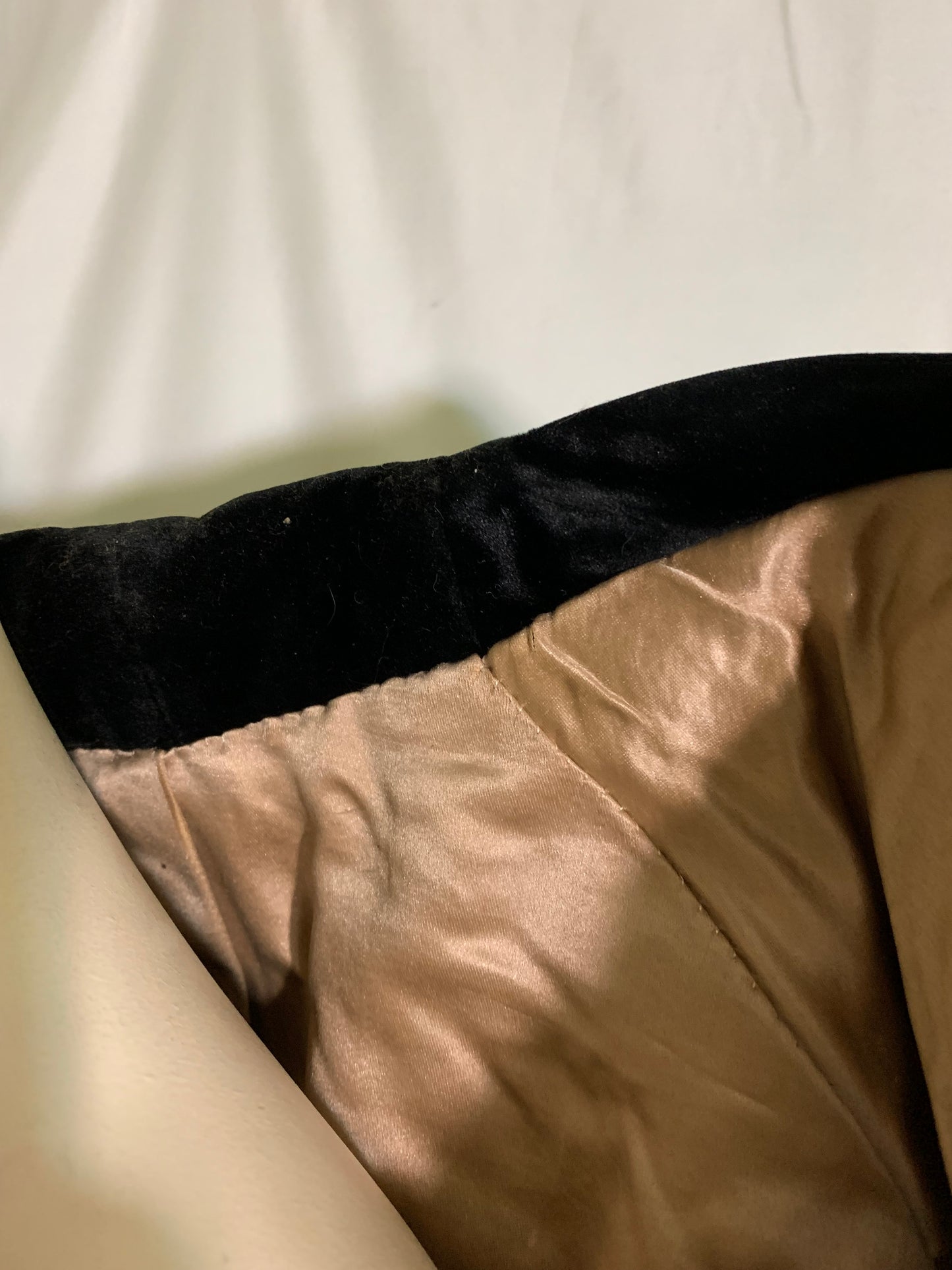 Black Velvet Silk Trimmed Classic Edwardian Jacket circa 1910s