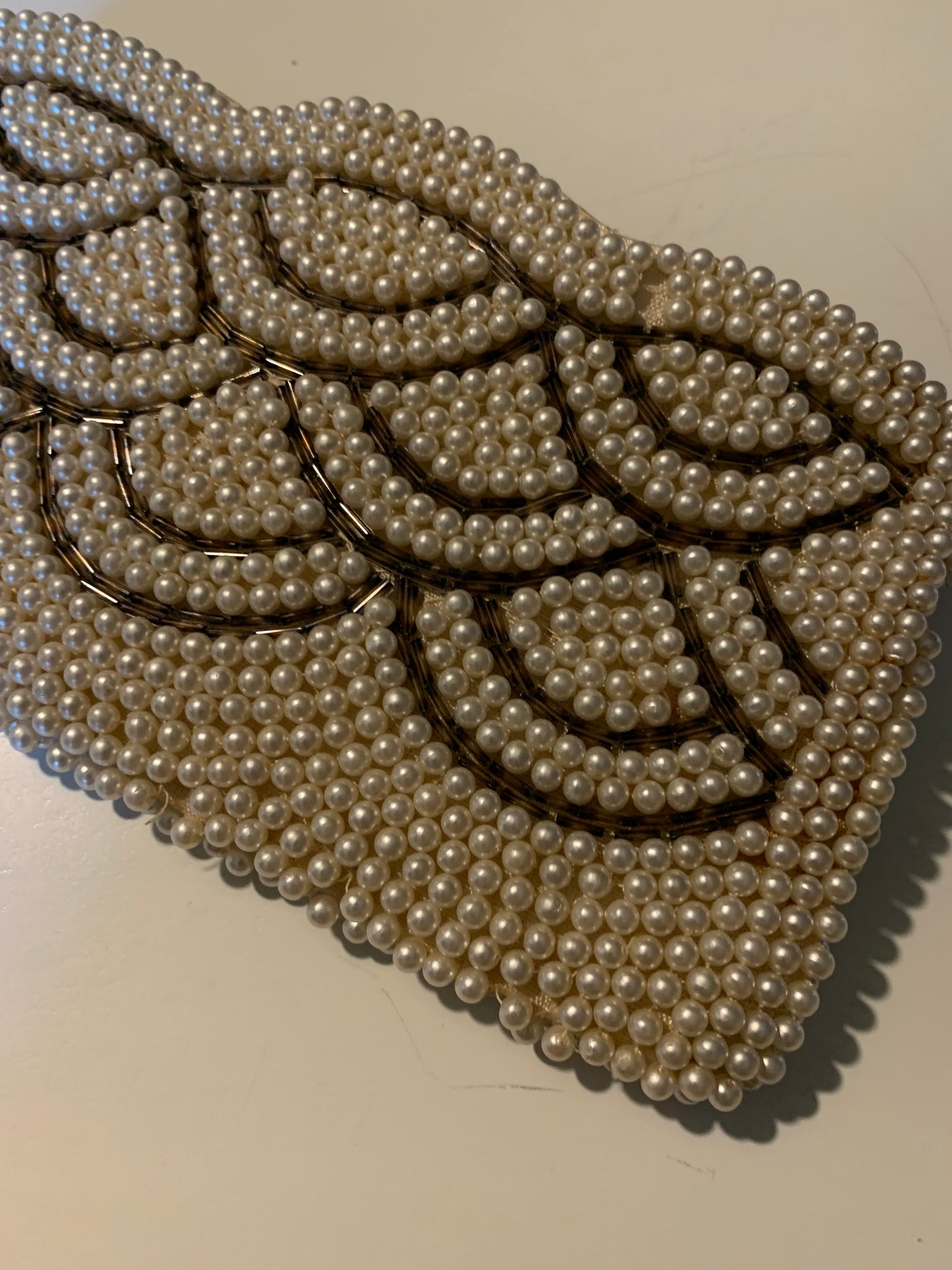 Glamorous Faux Pearl and Silver Bead Handbag circa 1960s