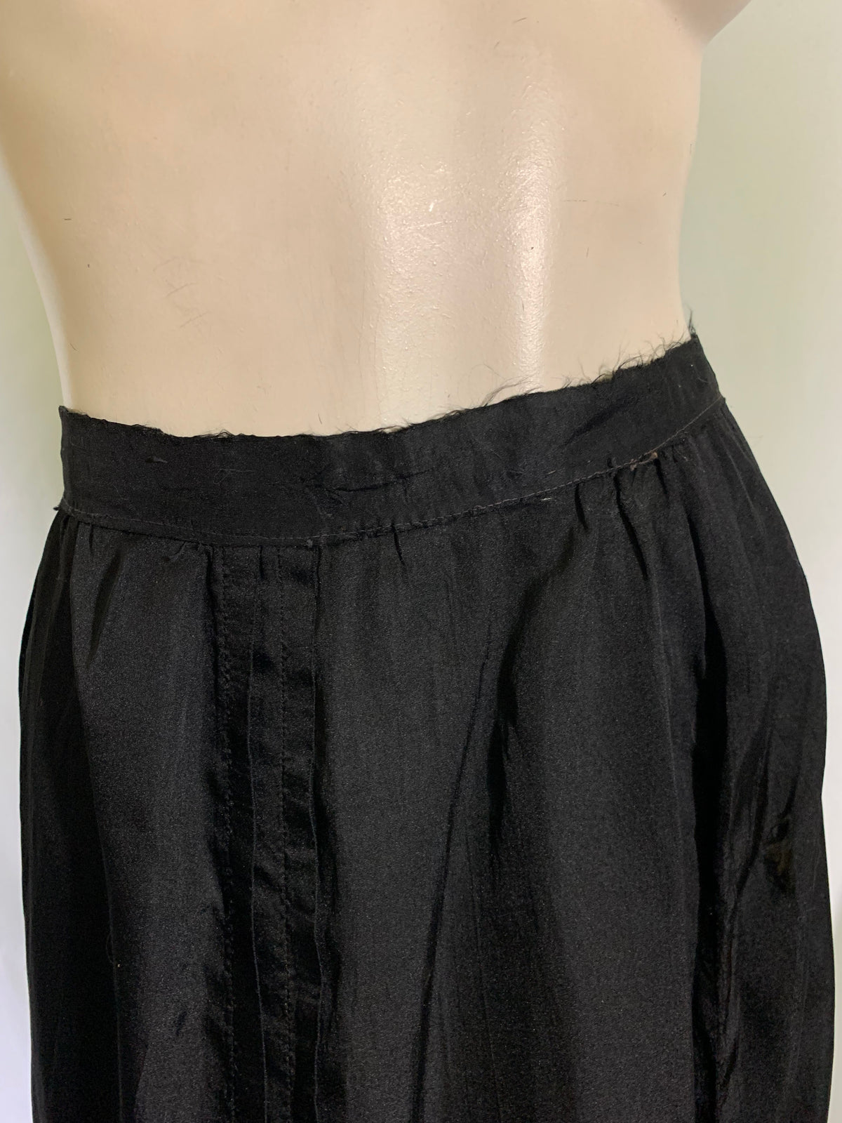Ebony Silk Pleat Accents Skirt circa 1890s