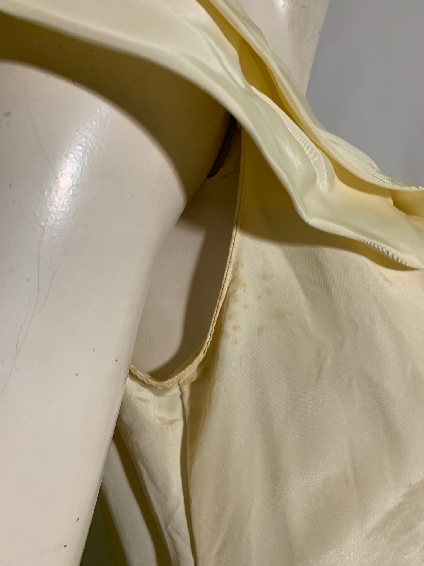 Off White High Neck Wedding Dress circa 1940s as is