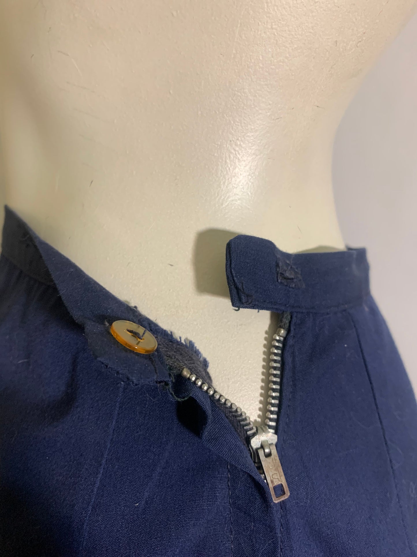 Nautical Blue Cotton Skirt circa 1960s