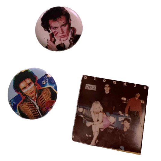 Adam Ant and Blondie Pin Button Collection circa 1980s