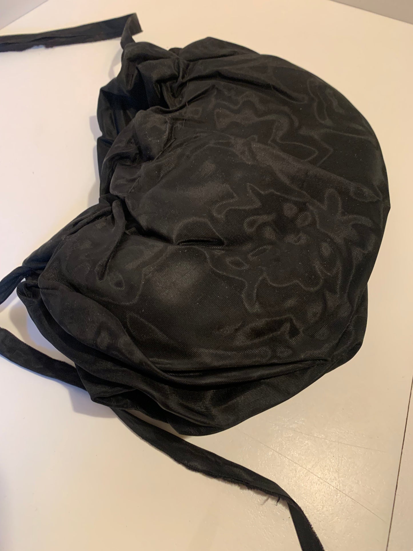 Black Silk Moire Taffeta Bustle Pad Bump circa 1890s