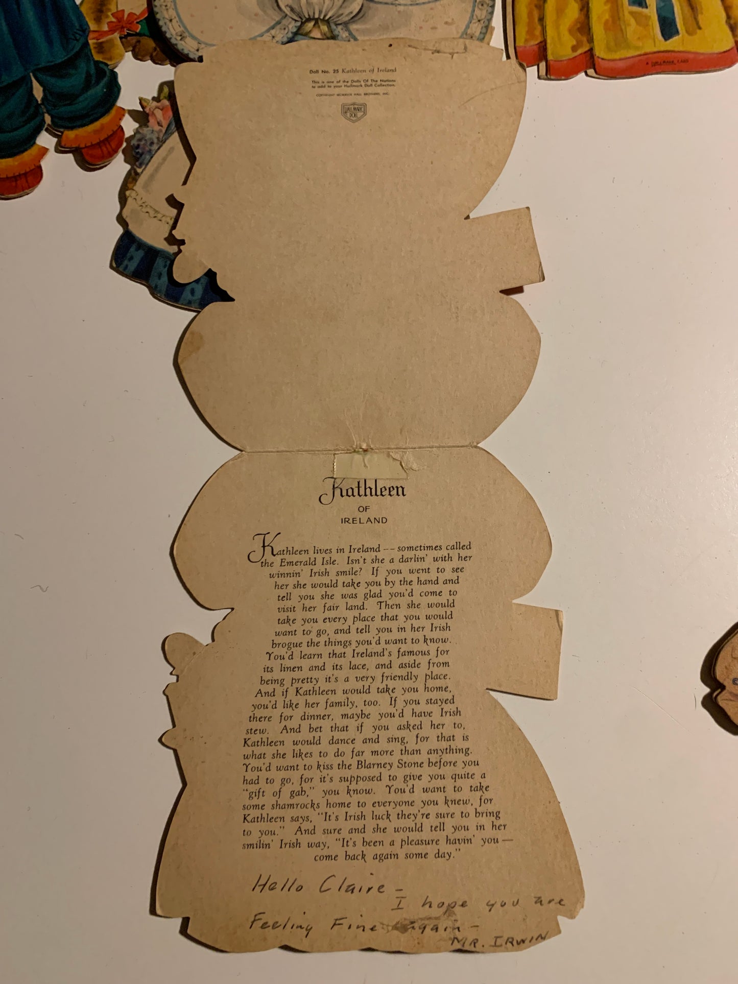 Hallmark Land of Make Believe and Dolls of the Nations Cards Set 8 1940s