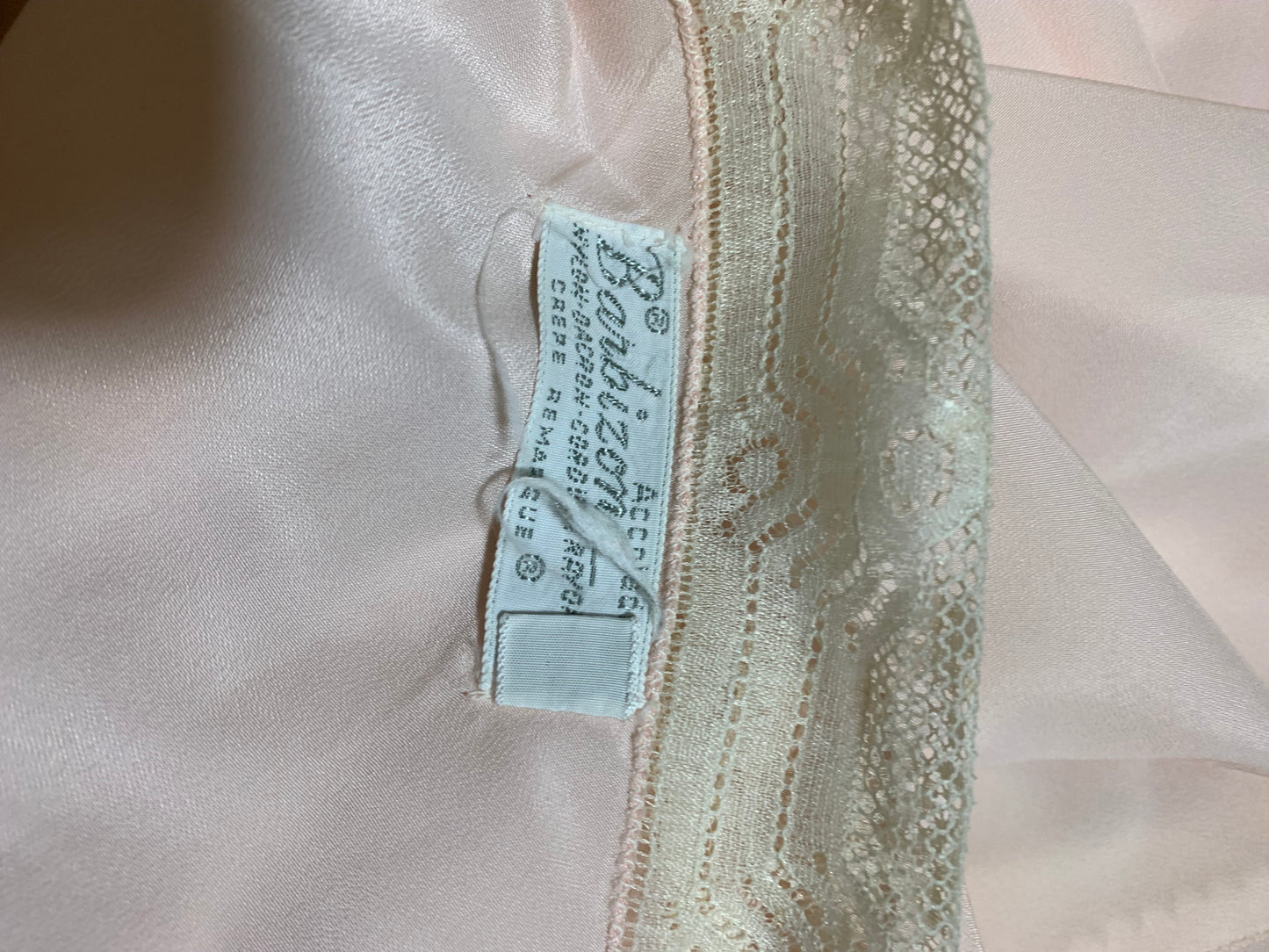 Pink Rayon Embroidered & Lace Trimmed Full Slip circa 1940s 36