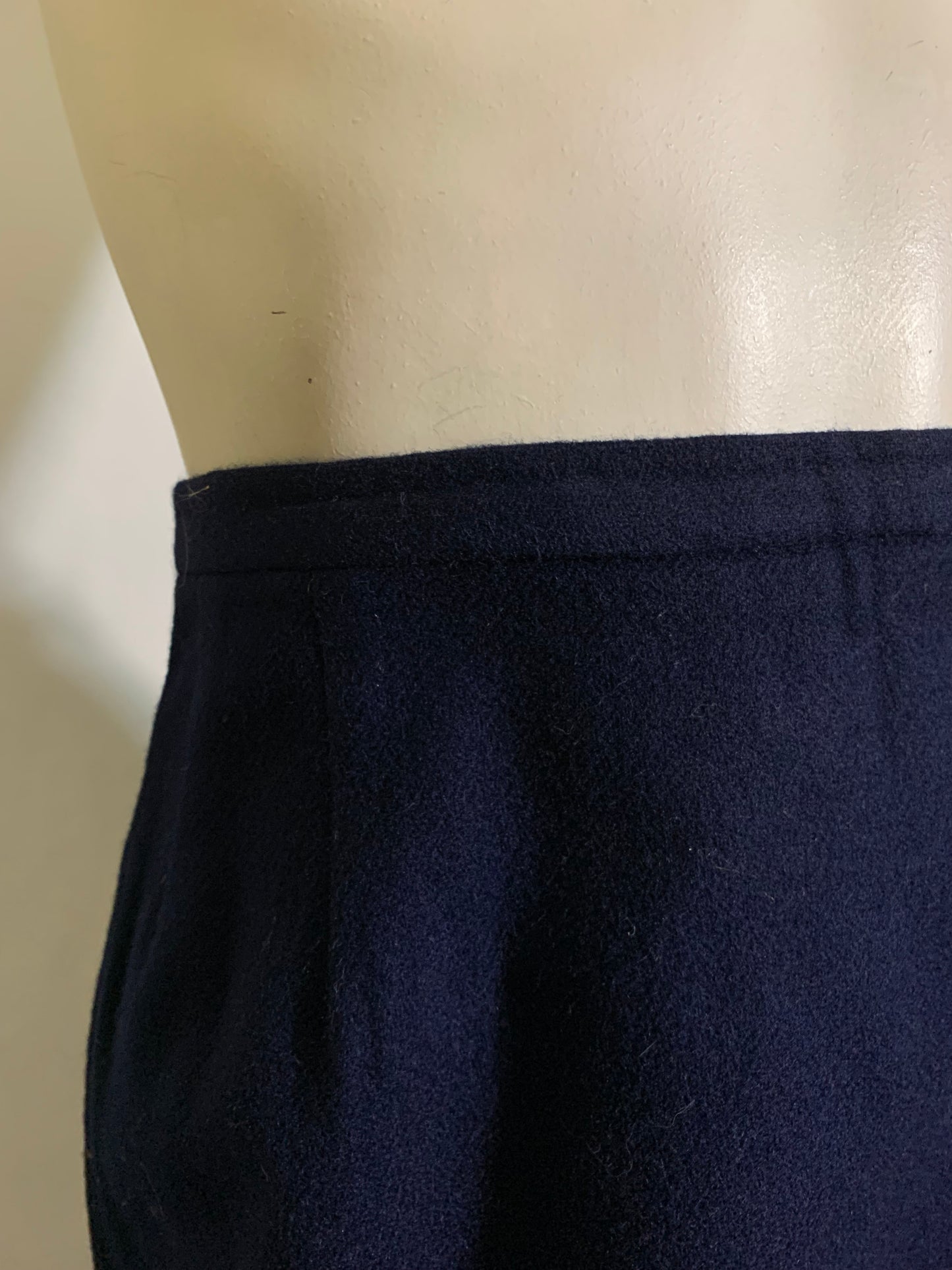 Midnight Blue Wool Pencil Skirt circa 1960s