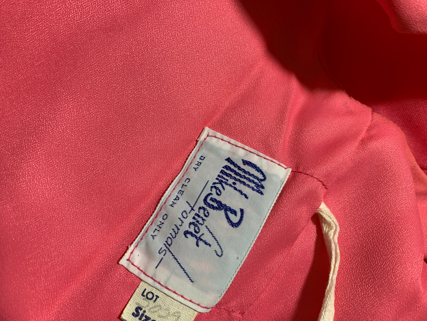 Shocking Pink Chiffon Caped Maxi Dress circa 1970s
