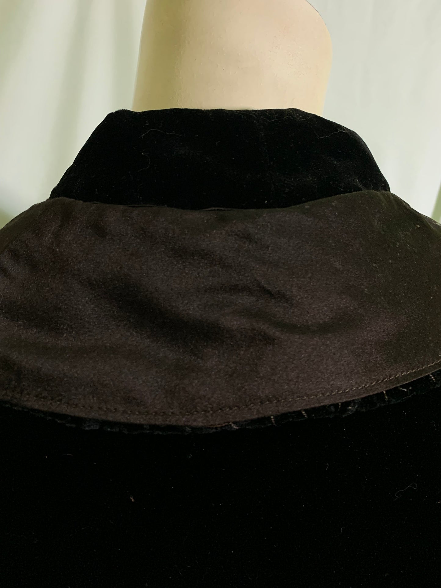 Black Velvet Silk Trimmed Classic Edwardian Jacket circa 1910s