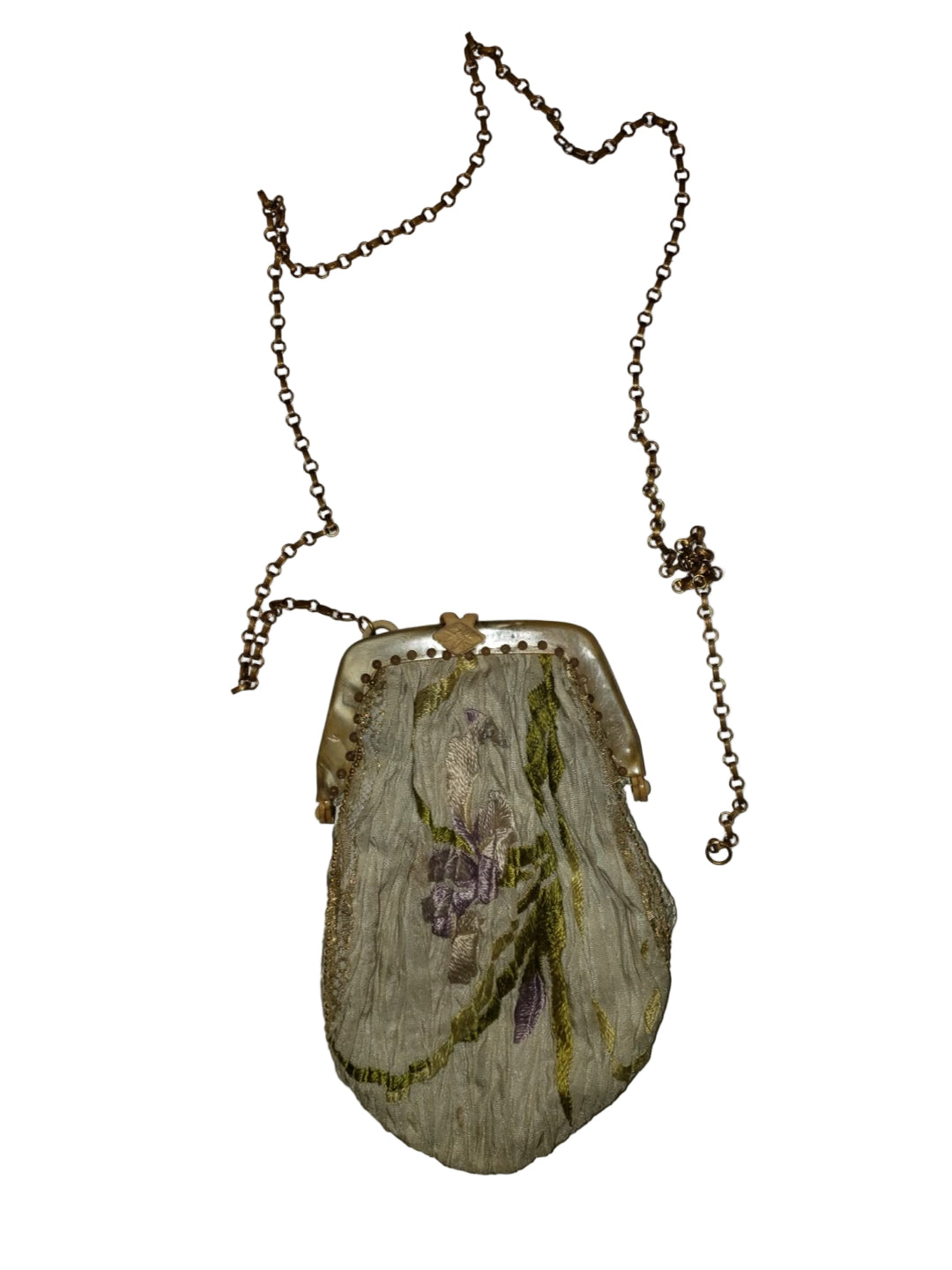 One of a Kind Silk and Velvet Kaneko 1920s Style Handbag circa 1970s