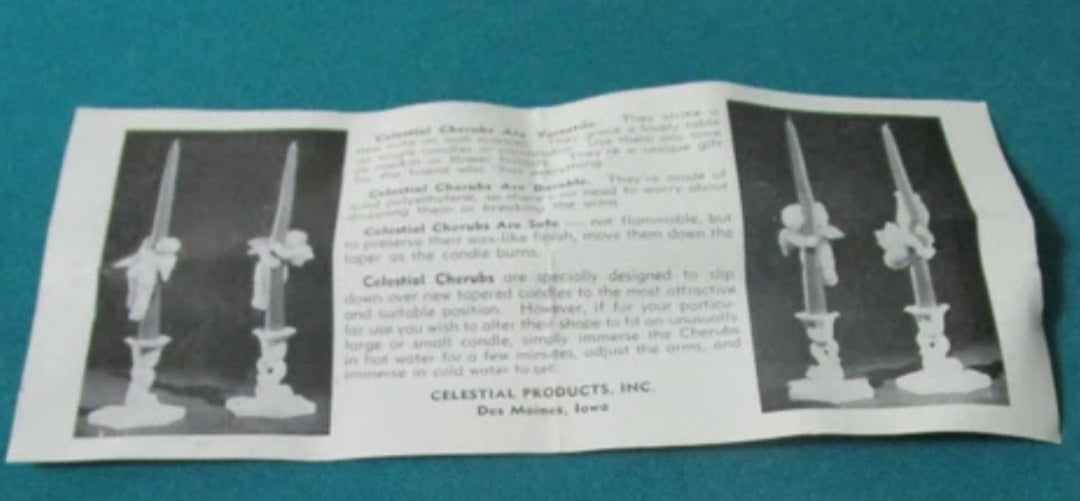 Celestial Cherub Candle Huggers Thermoplastic 1960s