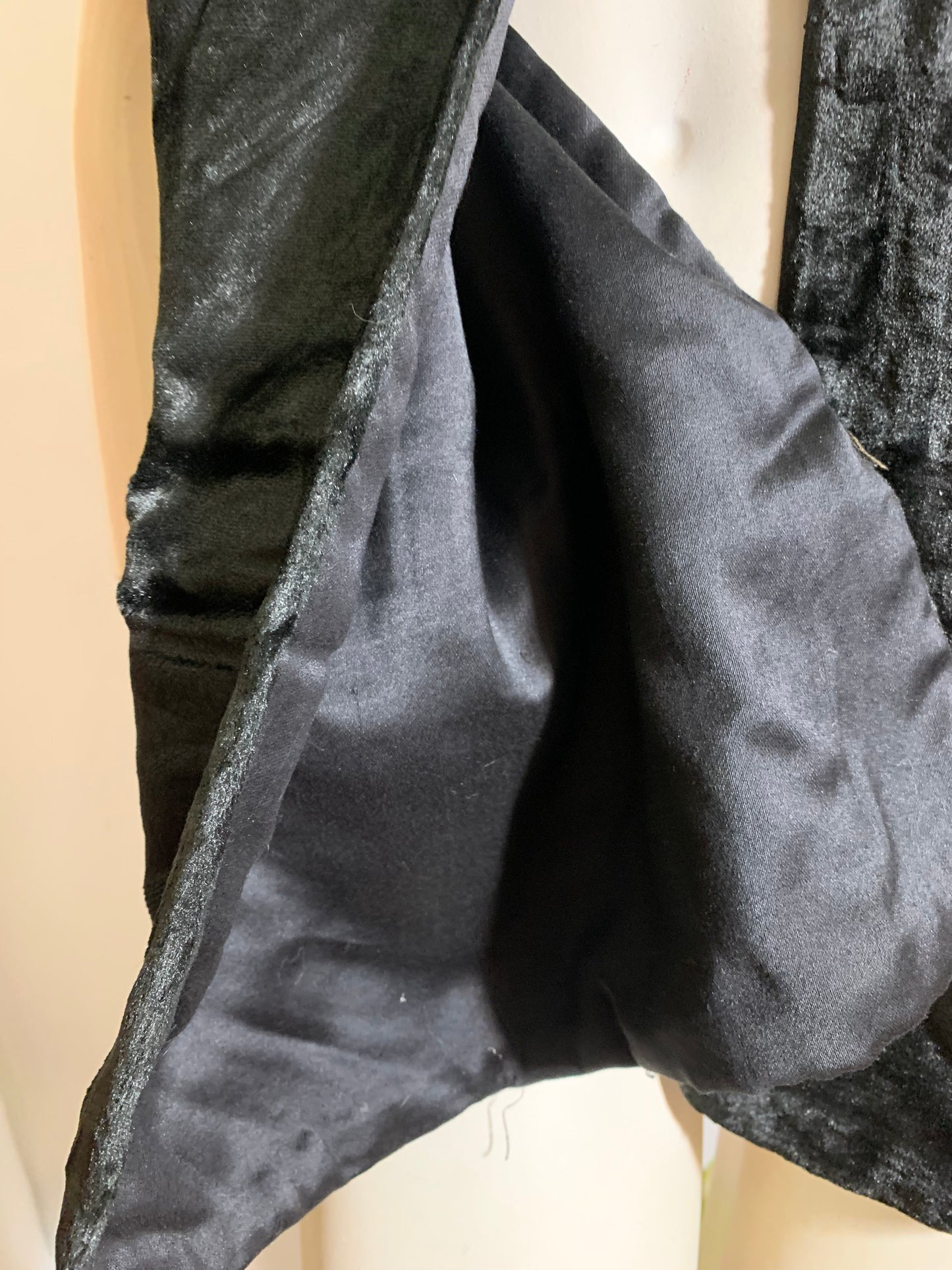 Black Velvet Shawl Scarf or Wrap circa 1890s