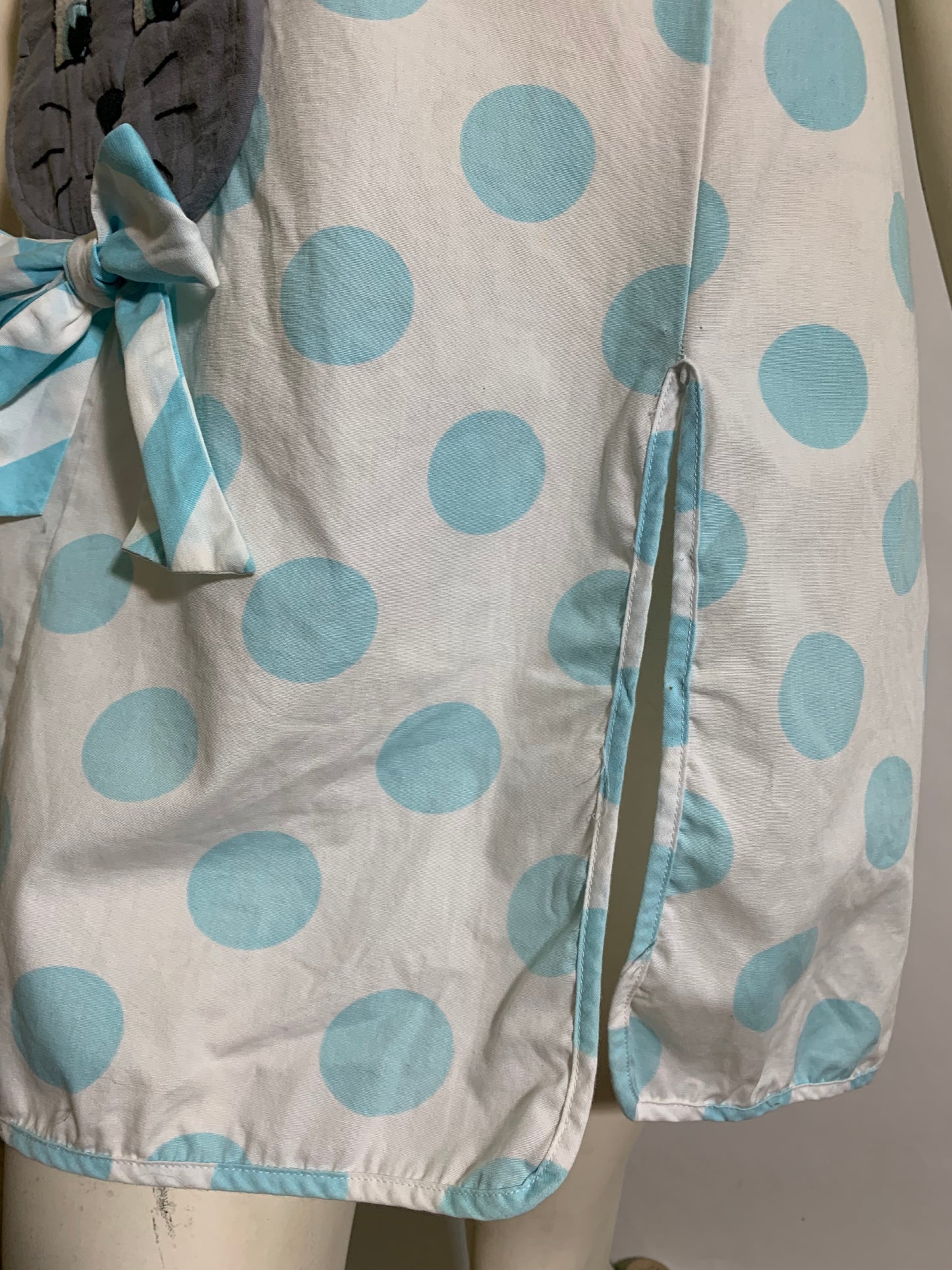 Polka Dot Kitty Cat Applique Mini Shift Dress circa 1960s