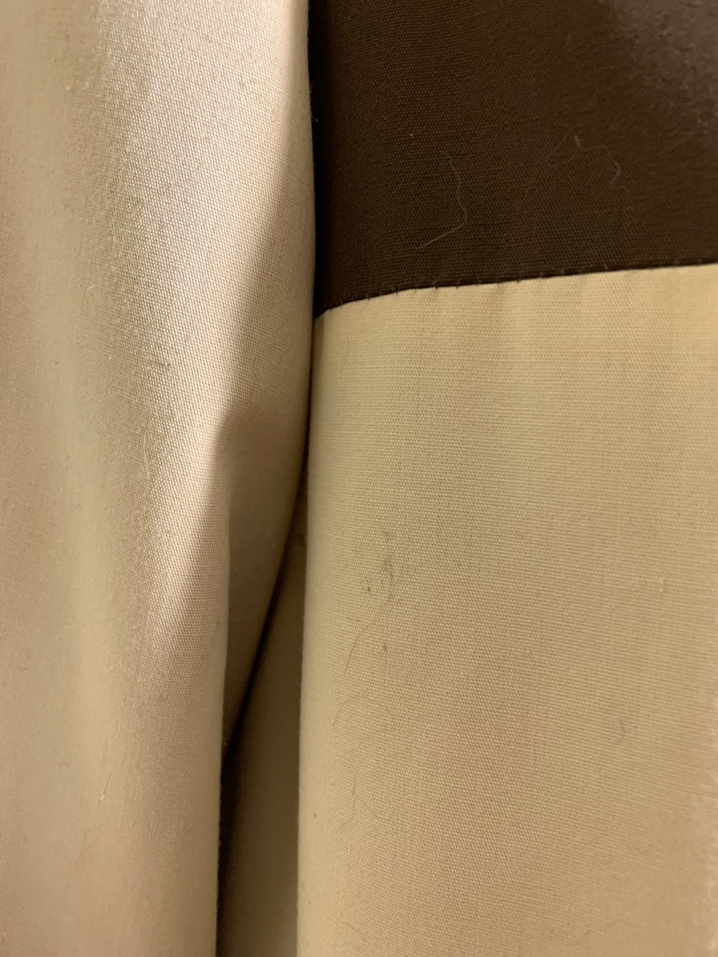 Chic High Collar Cocoa and Tan Poplin Spring or Fall Coat circa 1960s