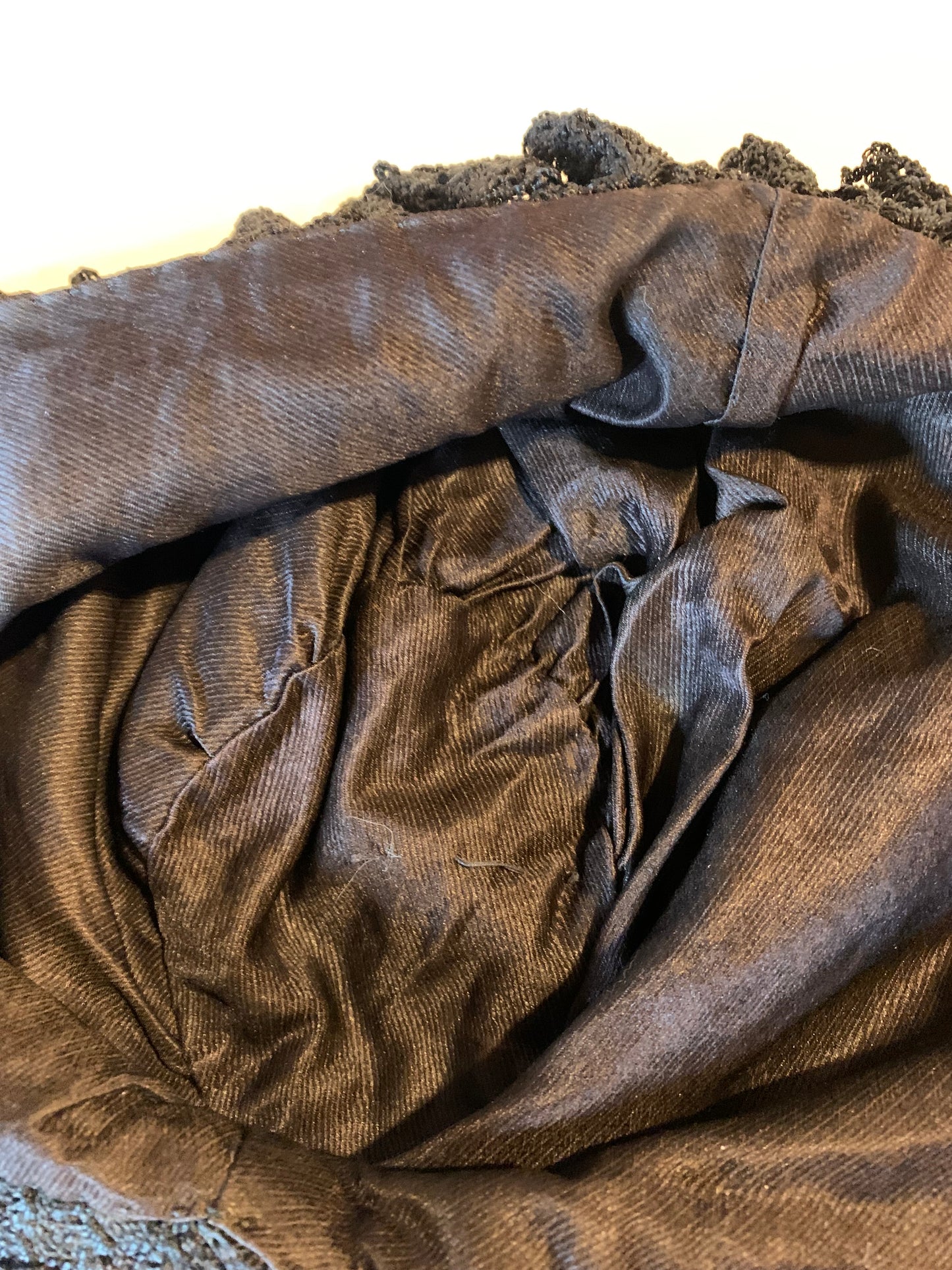 Black Silk Crocheted Bonnet circa 1890s