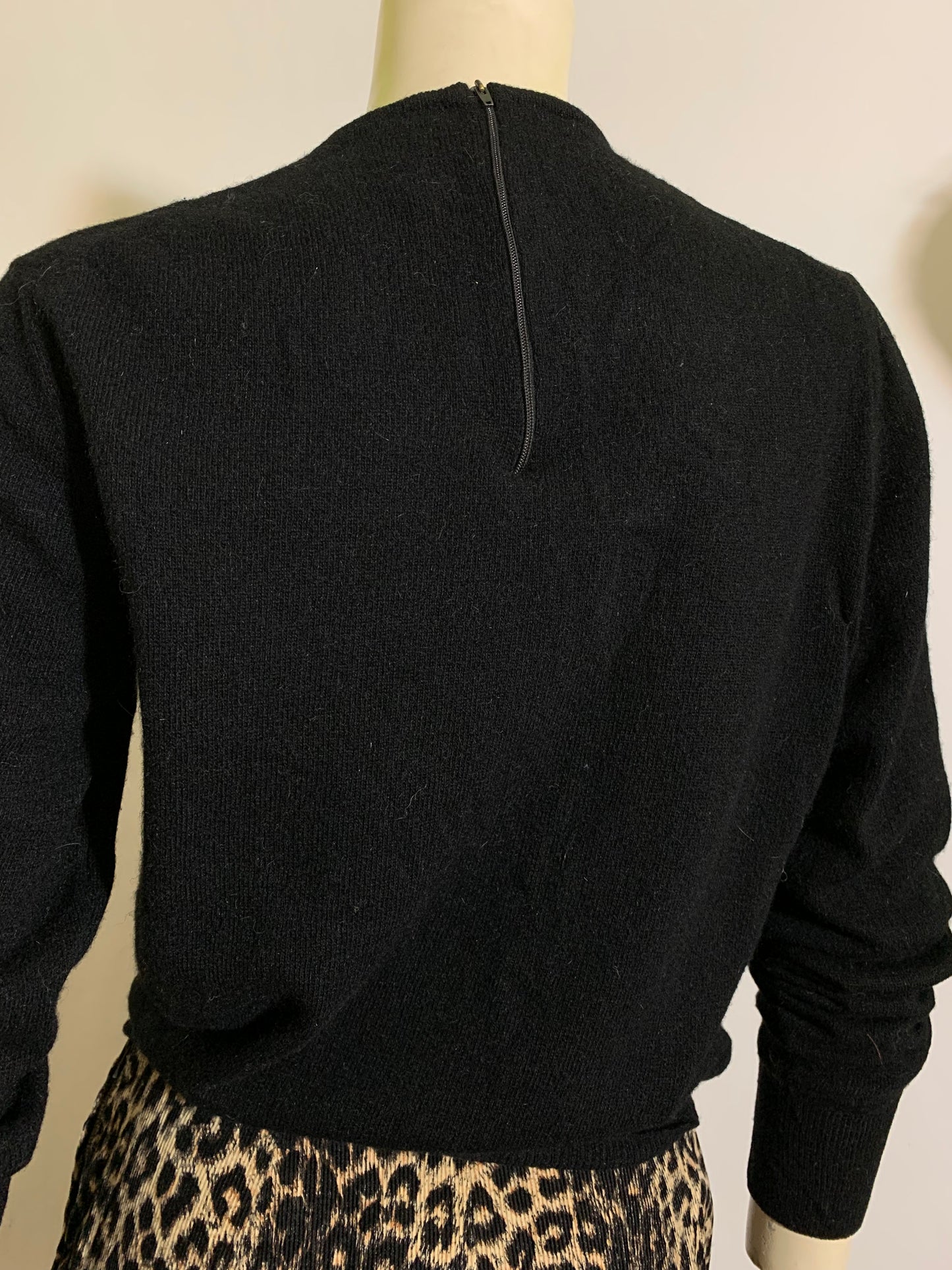 Classic Black Laura Petrie Style Orlon Sweater circa 1960s