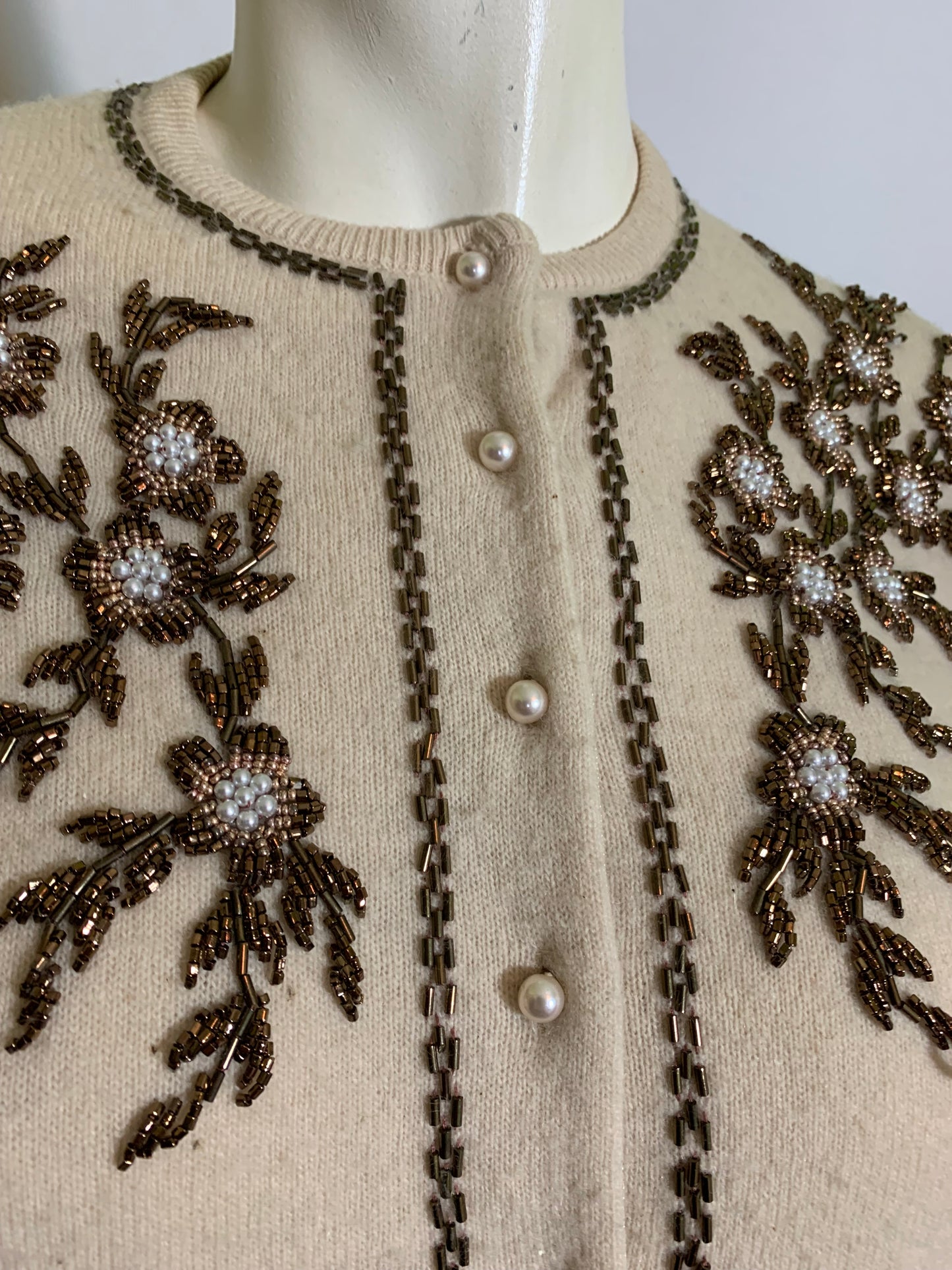 Candlelight Sweater with Copper Beading circa 1960s