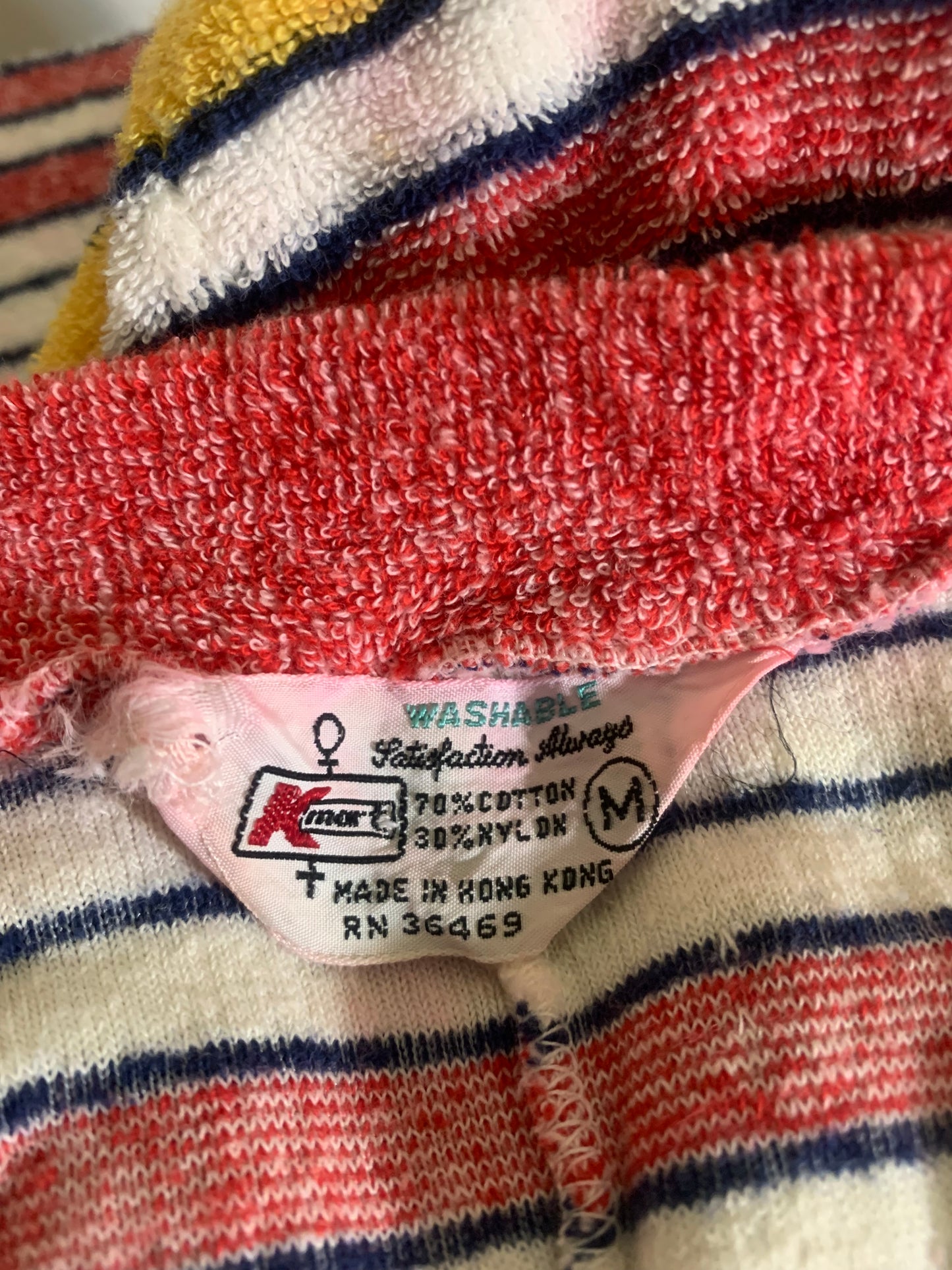 Summer Sweet Colored Stripes Terry Cloth Romper circa 1980s