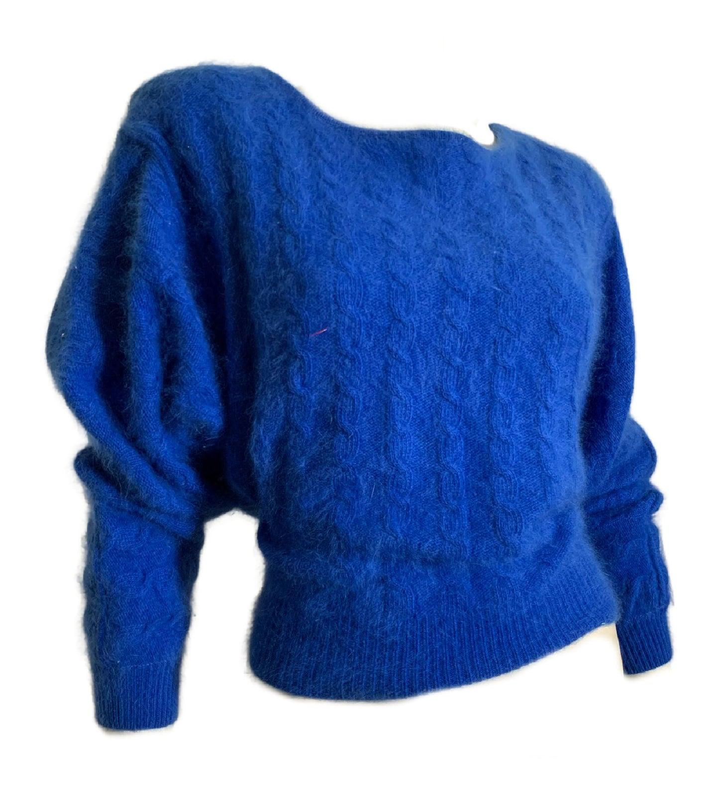 Electric Blue Angora Sweater circa 1980s