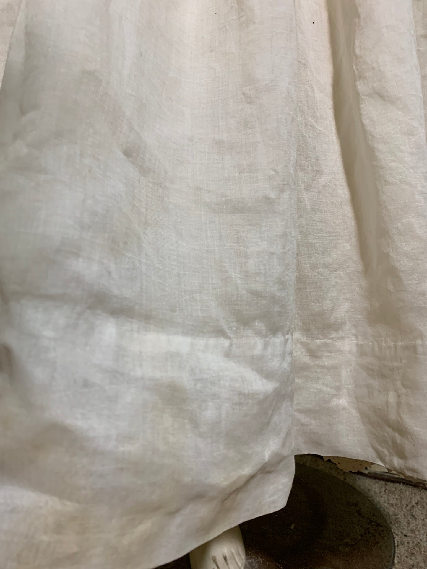 Sheer Off White Party Dress with Faux Pearl Buttons circa 1940s