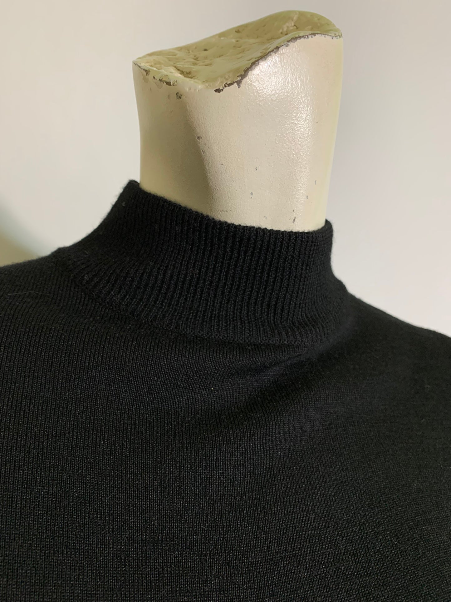 Black Knit Wedge Style Dress with Beaded Cuffs circa 1990s
