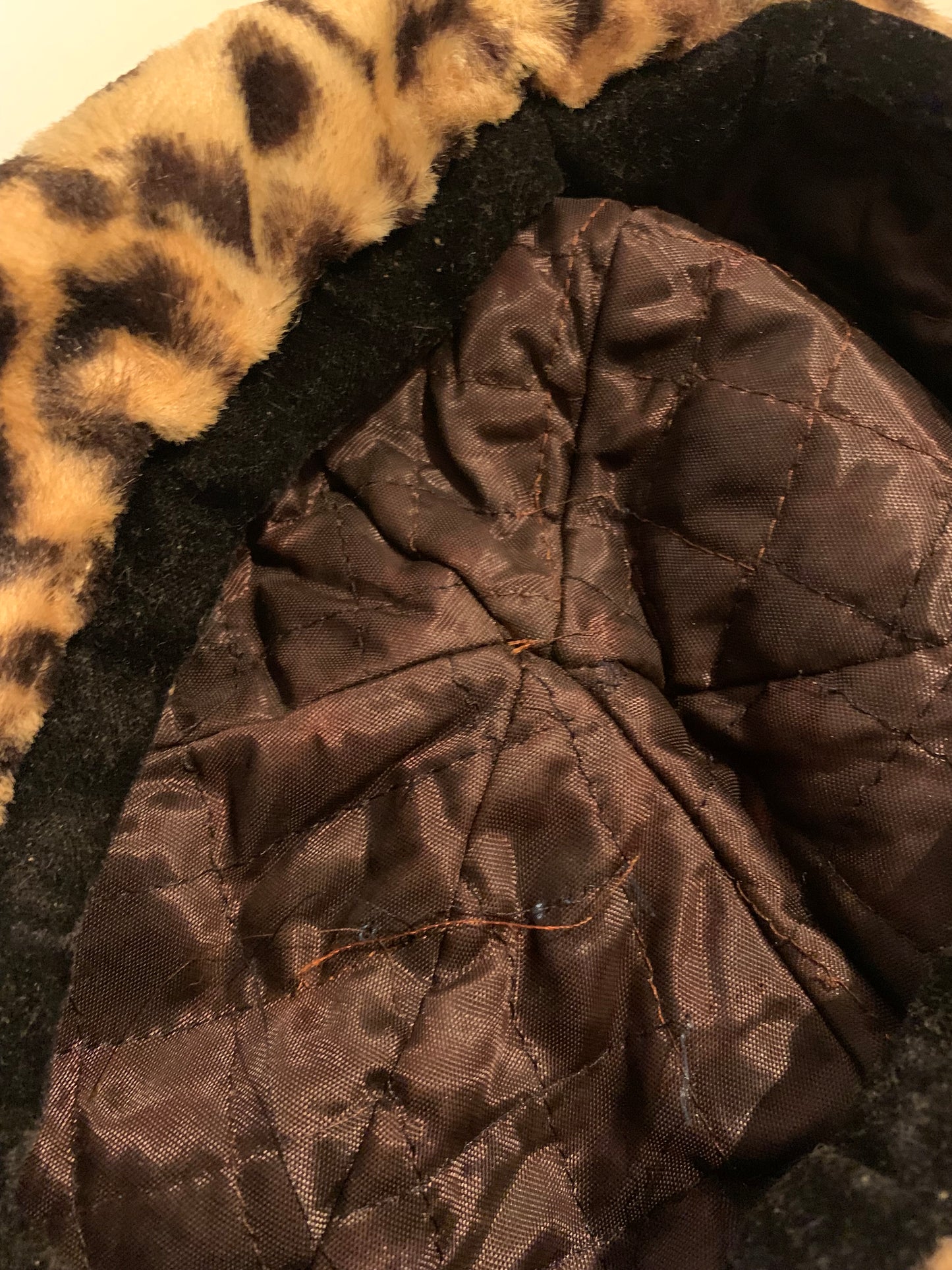Faux Leopard Print Chic Beret Hat with Stem circa 1960s