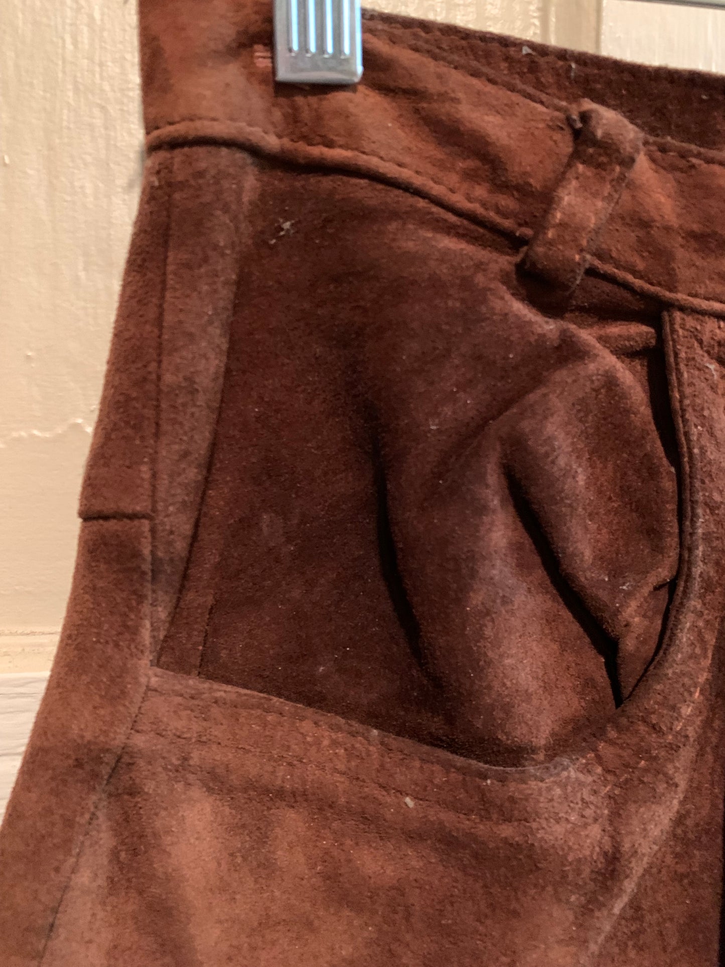 Chocolate Brown Suede High Waist Pants circa 1980s
