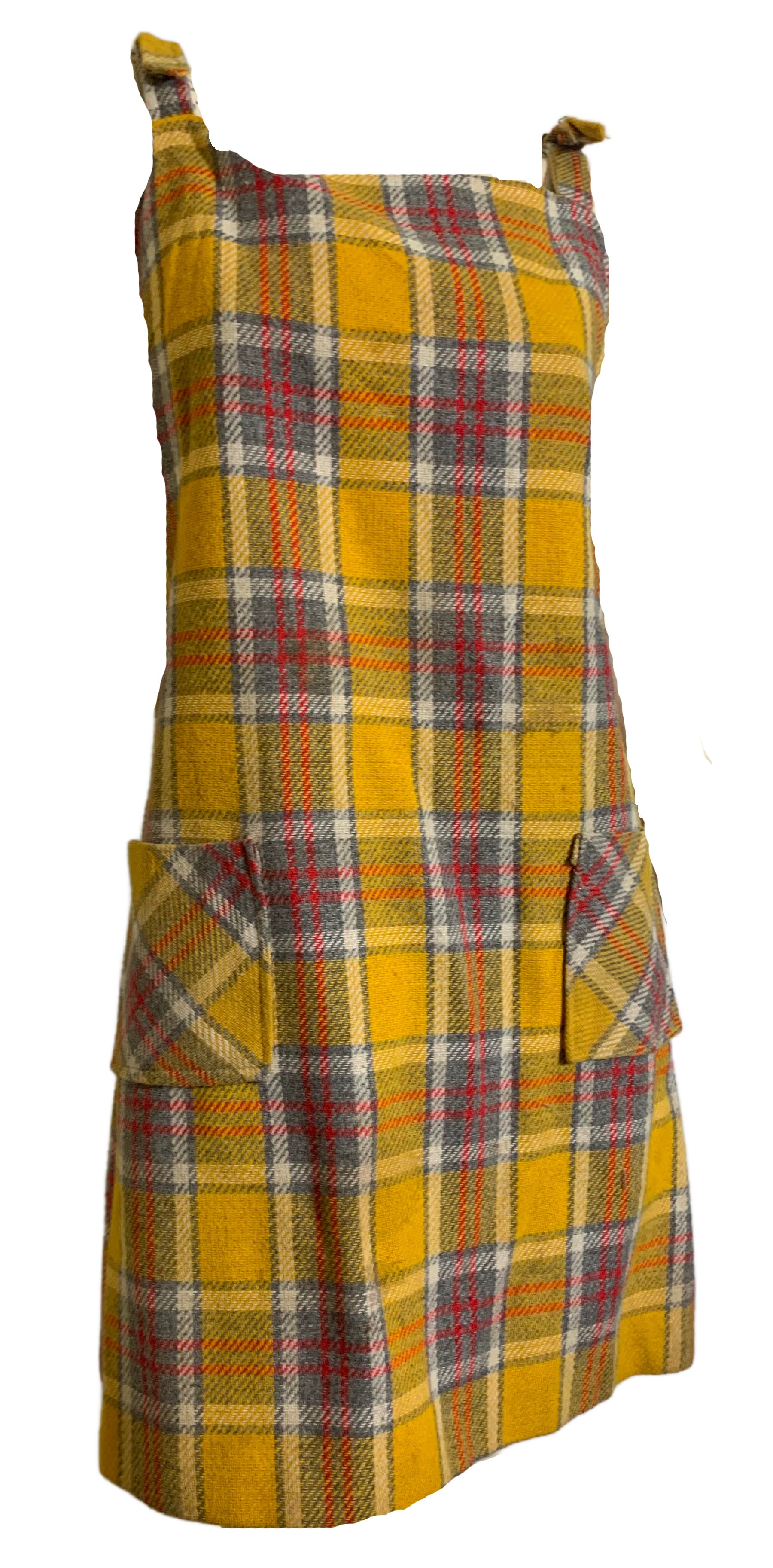 Goldenrod and Grey Plaid Wool Jumper Mini Dress circa 1970s – Dorothea's  Closet Vintage