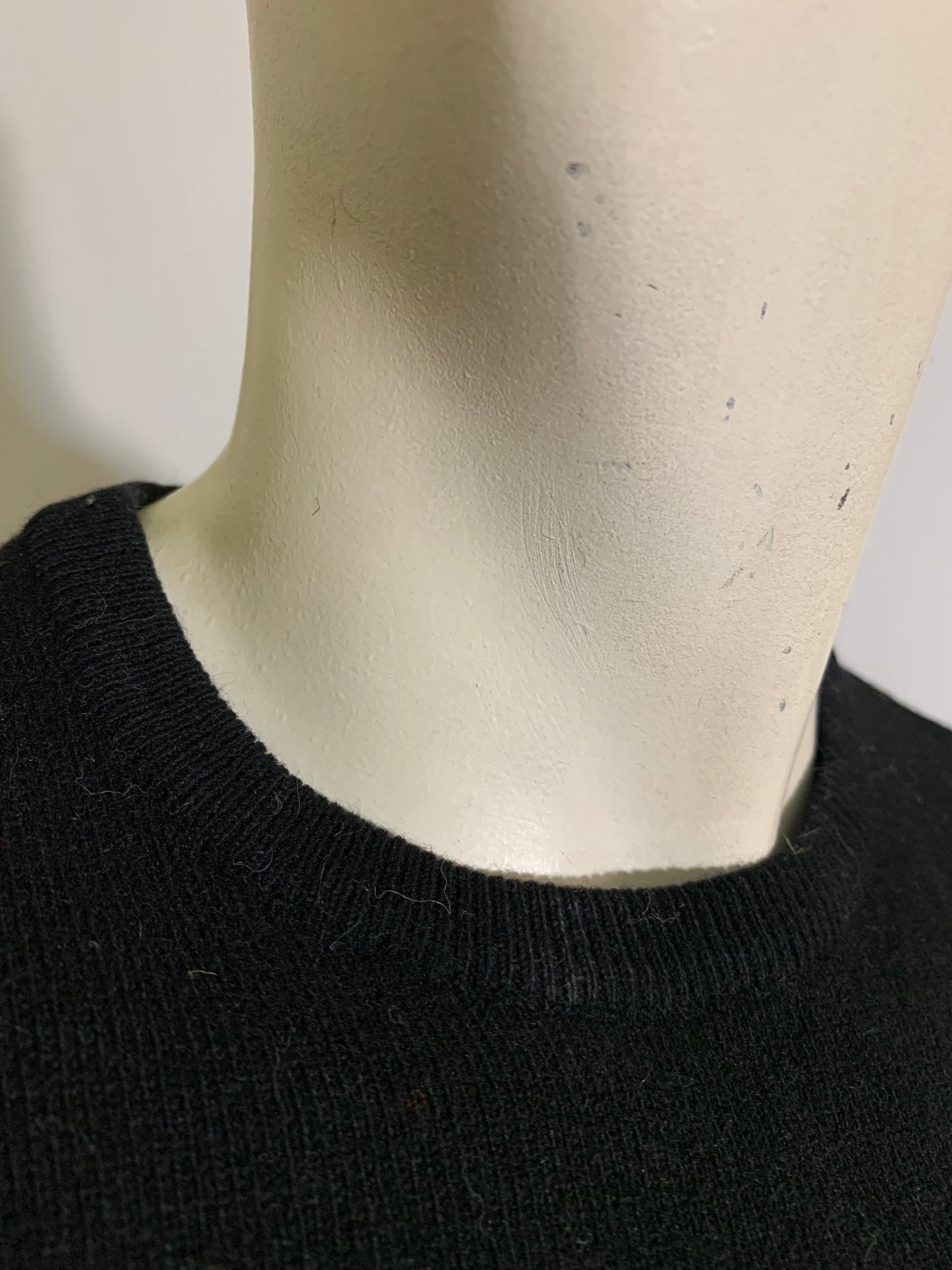 Onyx Black Laura Petrie Style Orlon Sweater circa 1960s