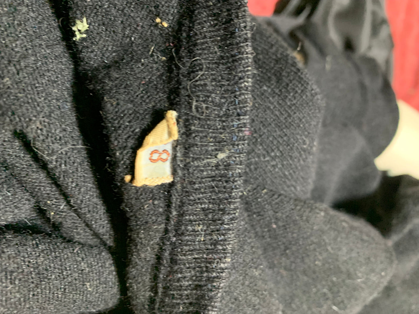 Onyx Black Laura Petrie Style Orlon Sweater circa 1960s