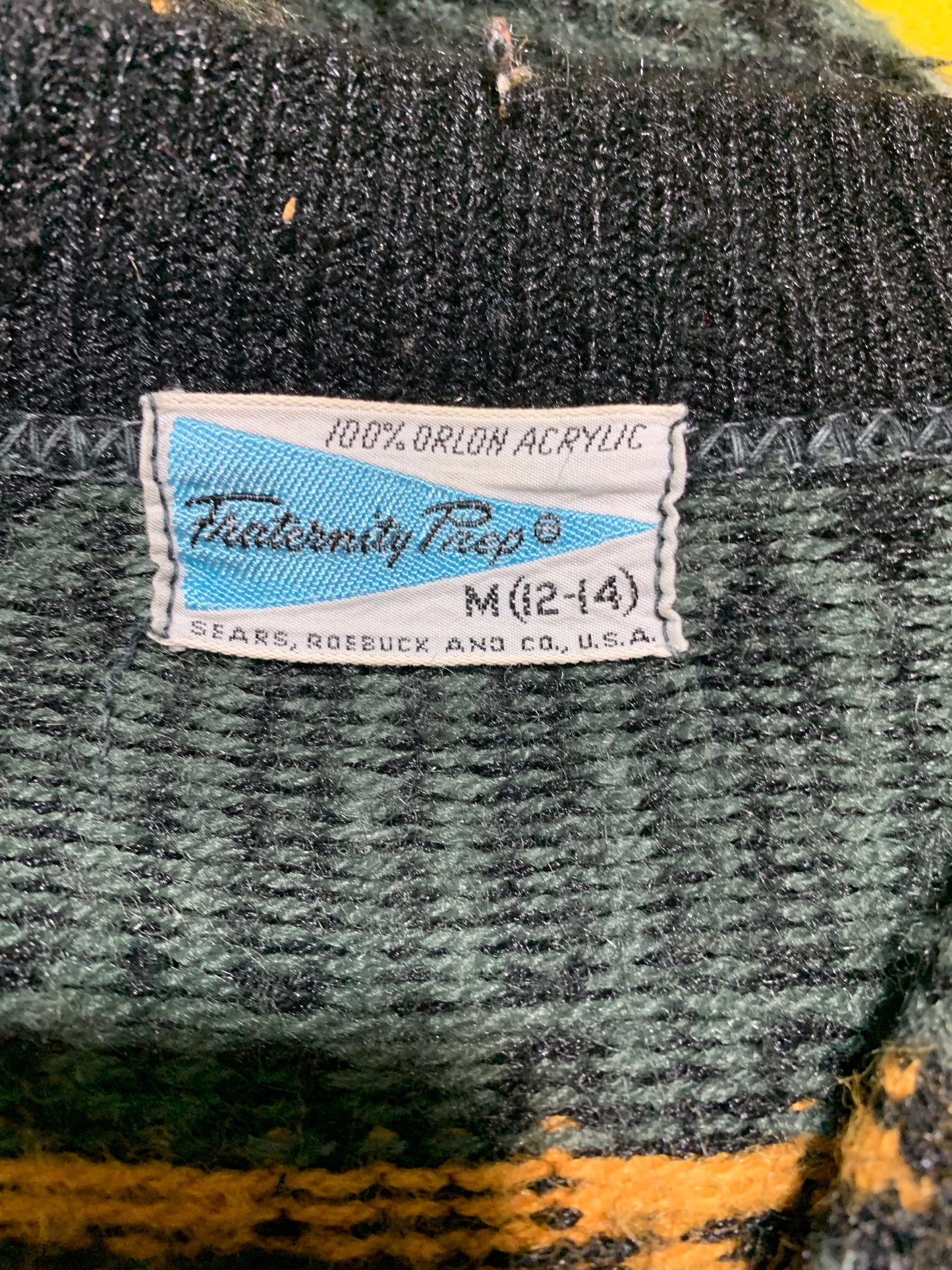 Zip Front Brown and Black Ski Sweater circa 1960s