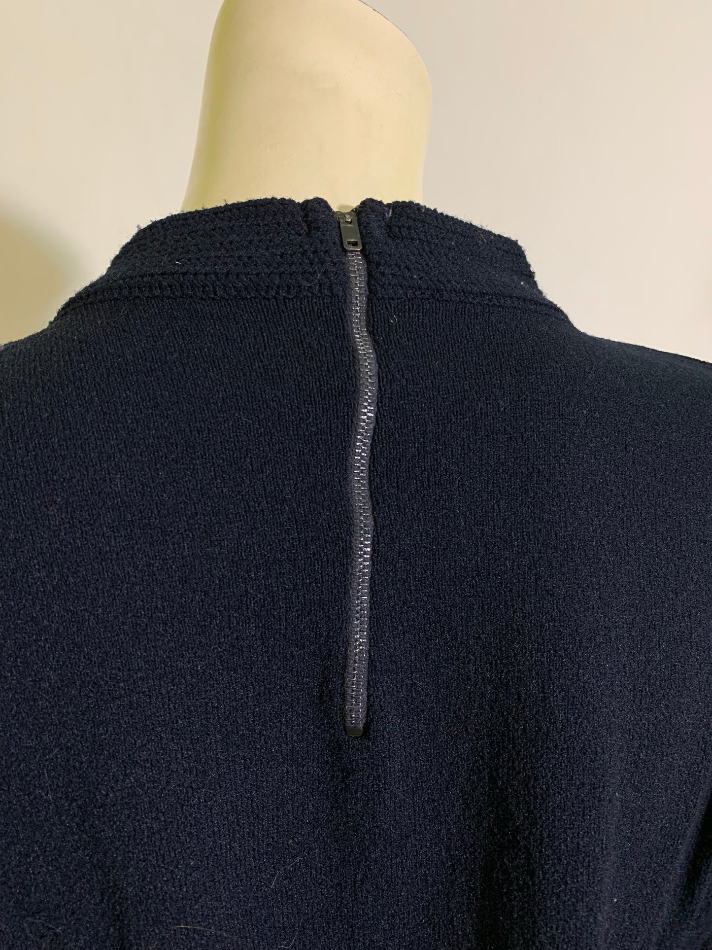 Deep Blue High Neck Long Sleeved Sweater circa 1960s