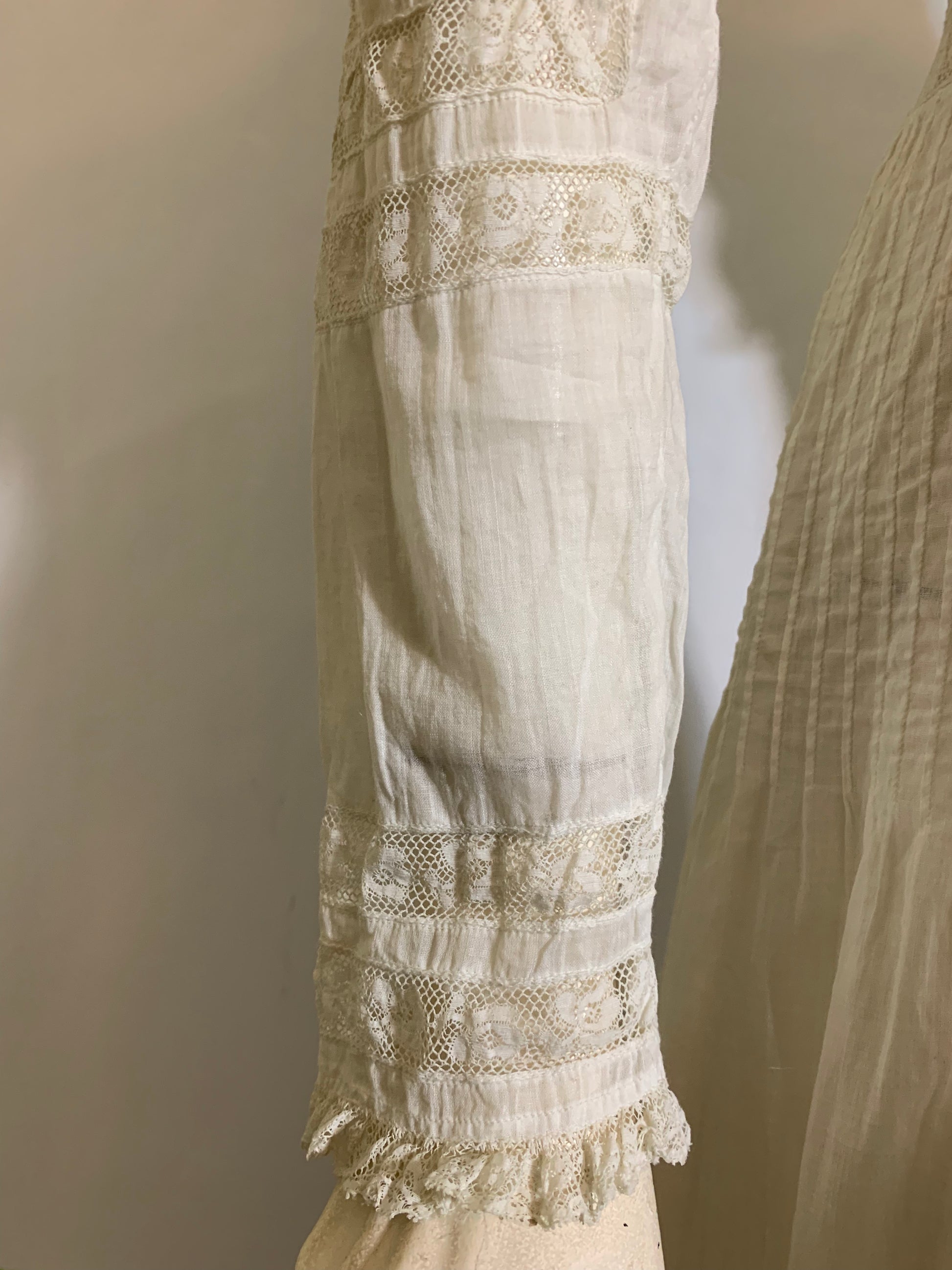 Eyelet Lace Trimmed White Cotton Petticoat circa 1890s