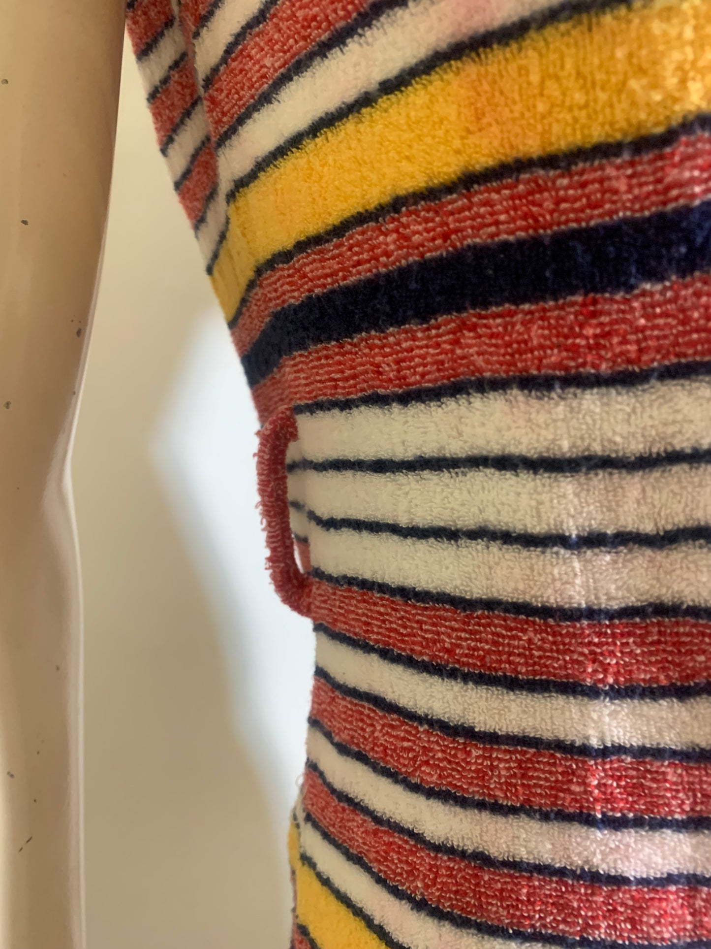 Summer Sweet Colored Stripes Terry Cloth Romper circa 1980s
