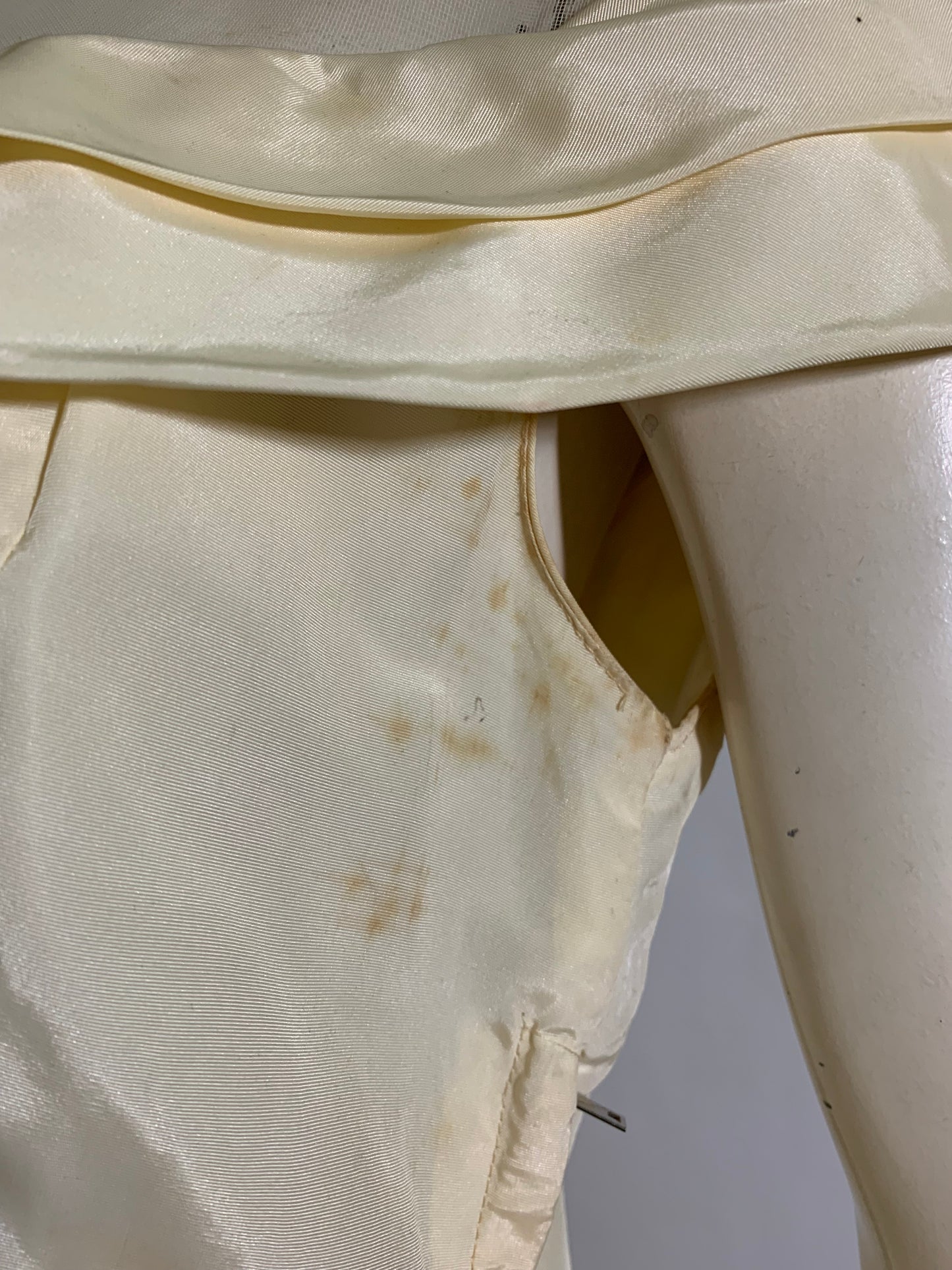 Off White High Neck Wedding Dress circa 1940s as is