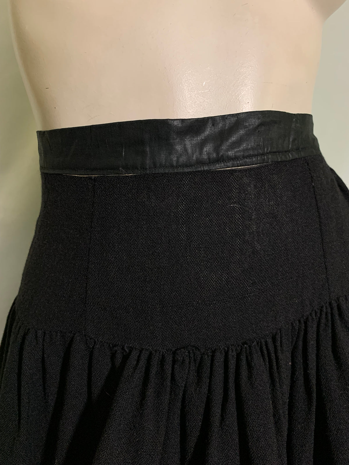 Black and Grey Wool Striped Hem circa 1910s