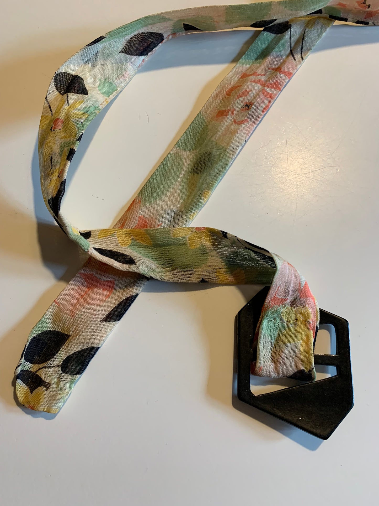 Deco Foliage 1930s Fabric Belt Refurbished