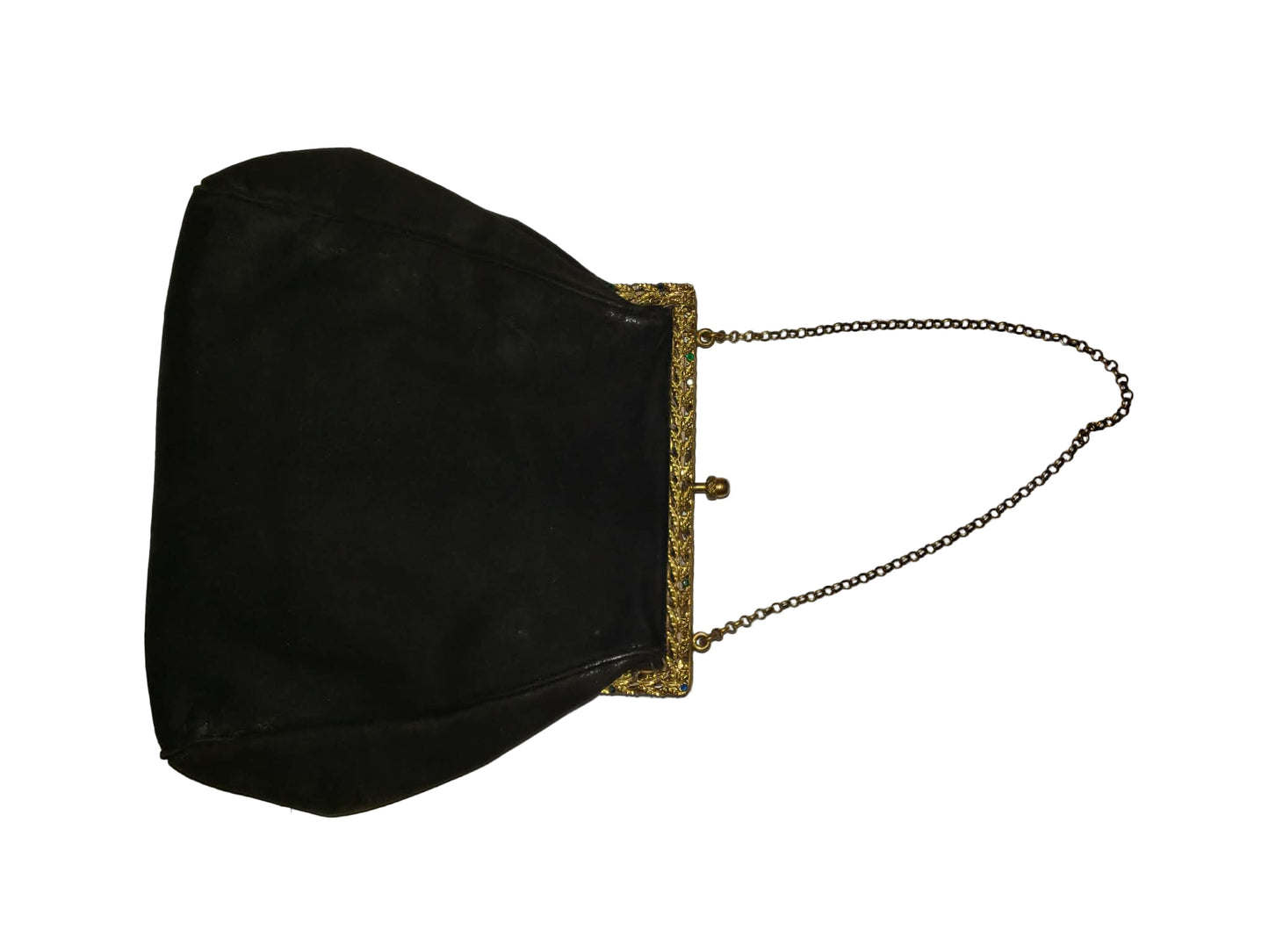 Figural Design Petit Point French Style Velvet Handbag circa 1940s