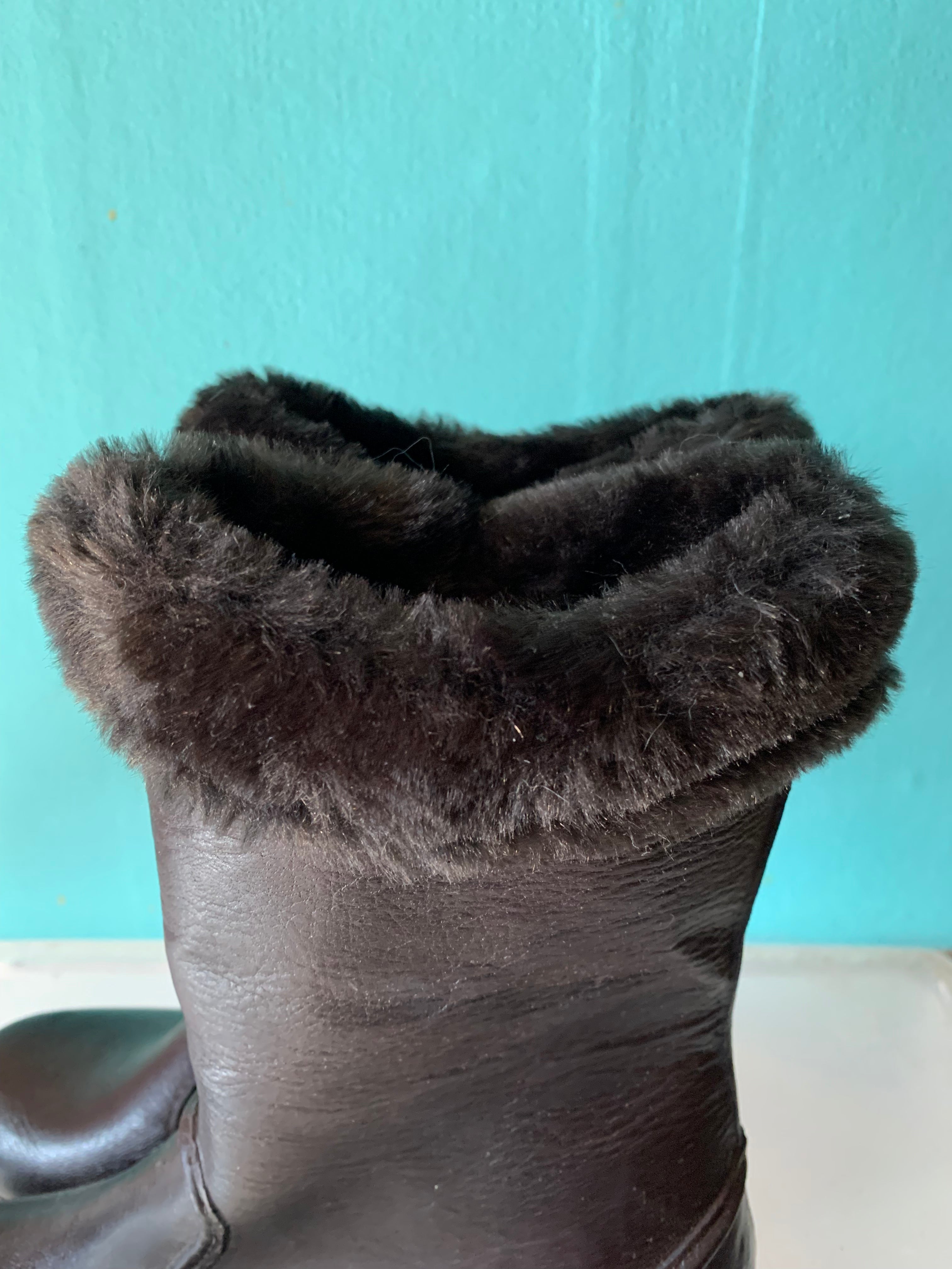 Faux fur lined rain on sale boots