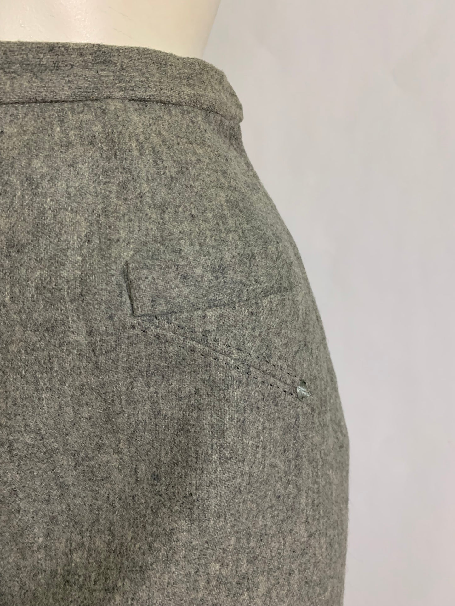 Grey Wool Pencil Skirt circa 1960s