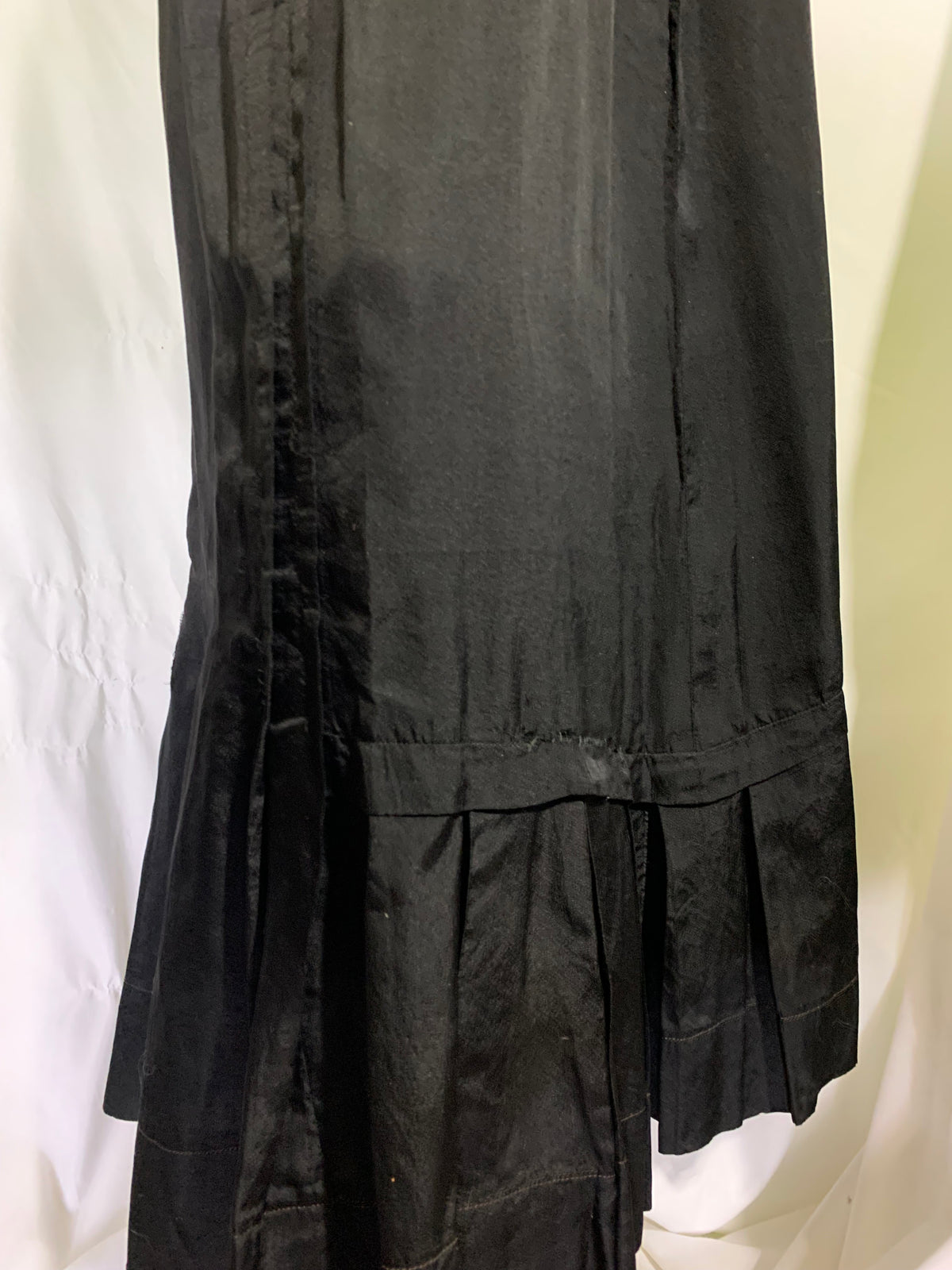 Ebony Silk Pleat Accents Skirt circa 1890s