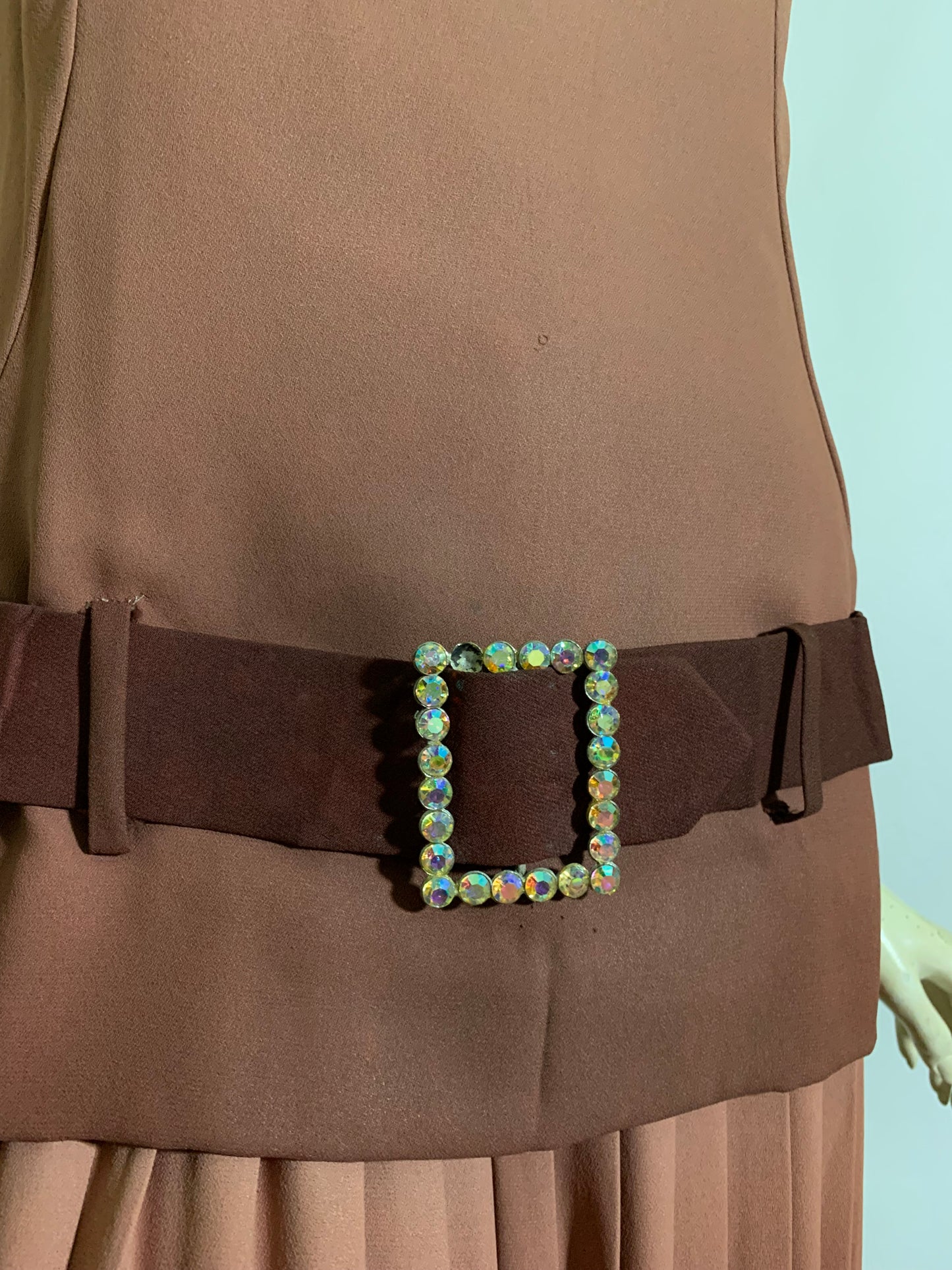 Rose Caramel Ombré Crep Rayon Maxi Palazzo Pants Dress circa 1970s