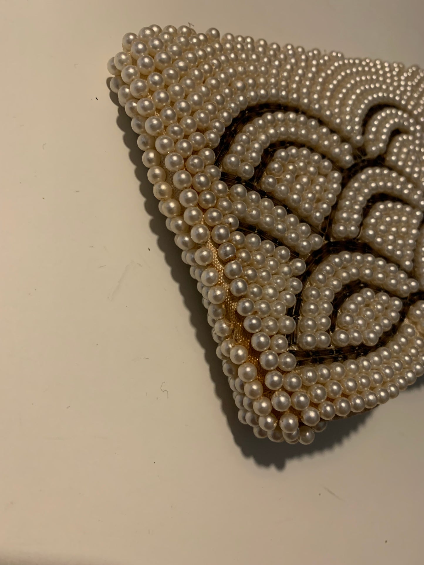 Glamorous Faux Pearl and Silver Bead Handbag circa 1960s
