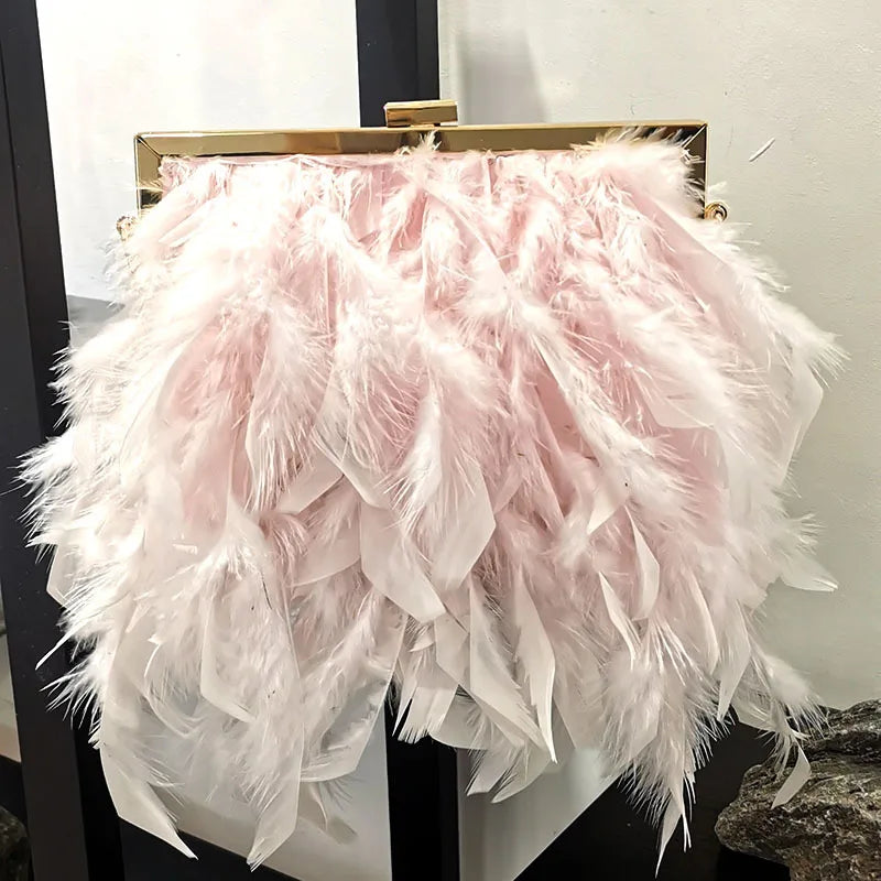 Polly- the Feather Adorned Evening Bag 6 Colors
