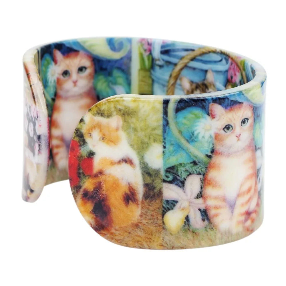 Kewt- the Kitty Design Acrylic Cuff Bracelet